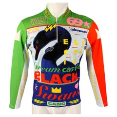 WALTER VAN BEIRENDONCK FW96 Size M Green Blue Black Swan Jersey Bike Top