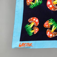 WALTER VAN BEIRENDONCK Multi-Color Teddy Bear & Mushroom Print Scarf