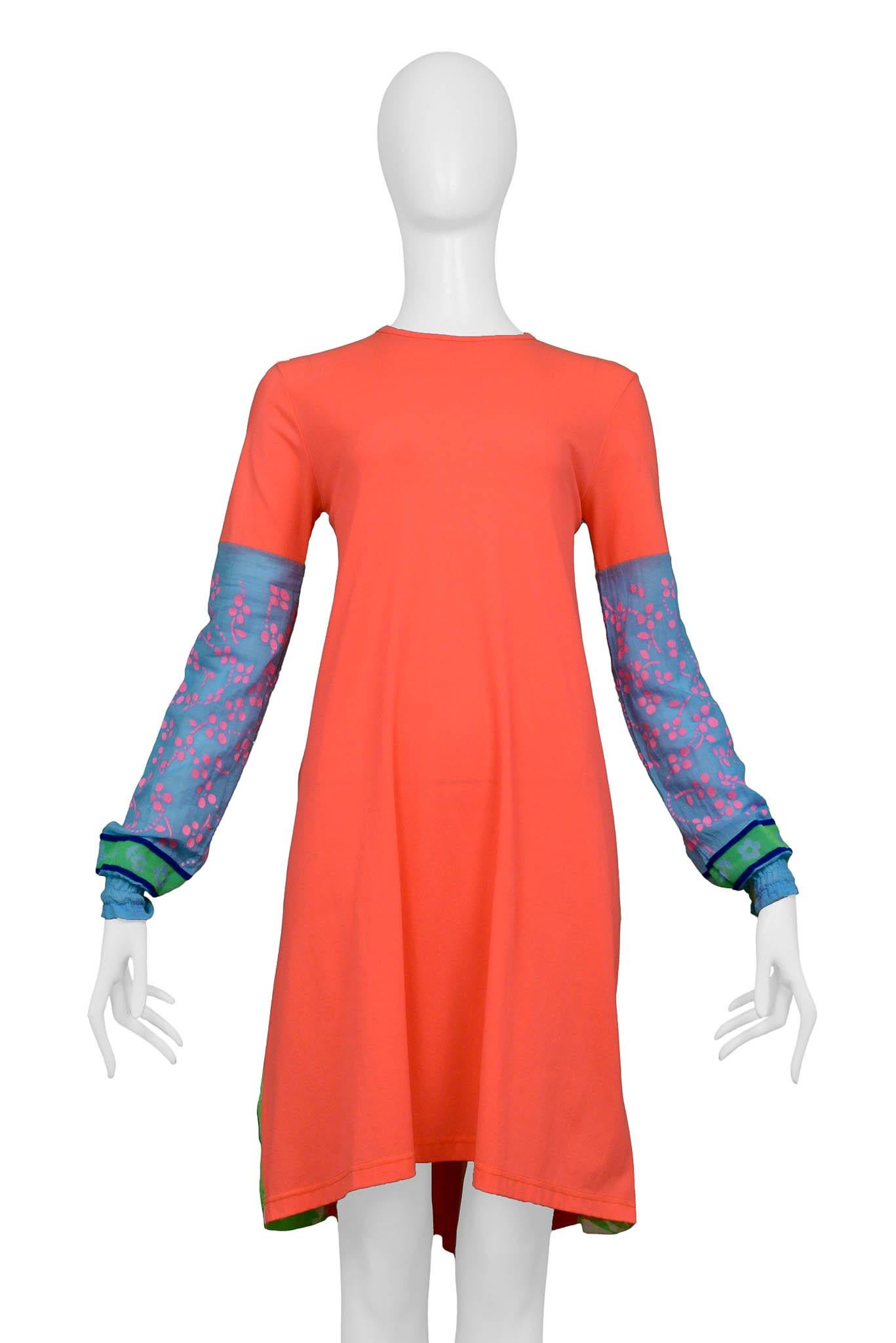Walter Van Beirendonck Vestido con Lazo Floral Naranja Neón Rojo en venta
