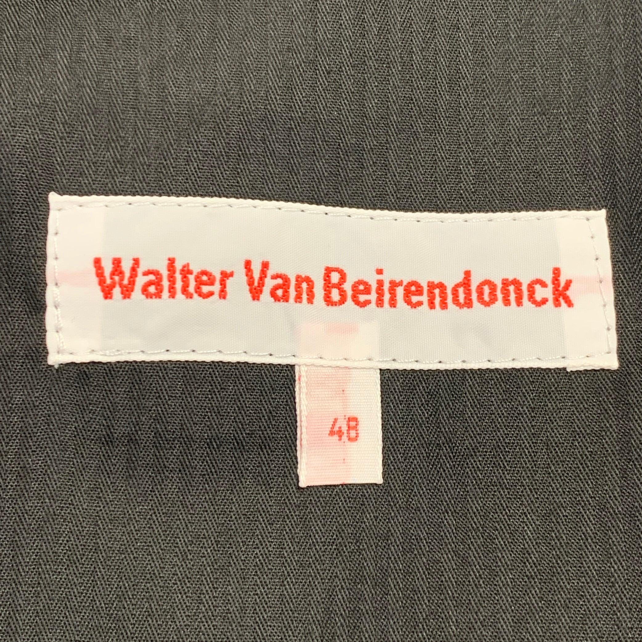 WALTER VAN BEIRENDONCK Taille 32 Pantalon habillé plissé en pied-de-poule noir et blanc Pour hommes en vente
