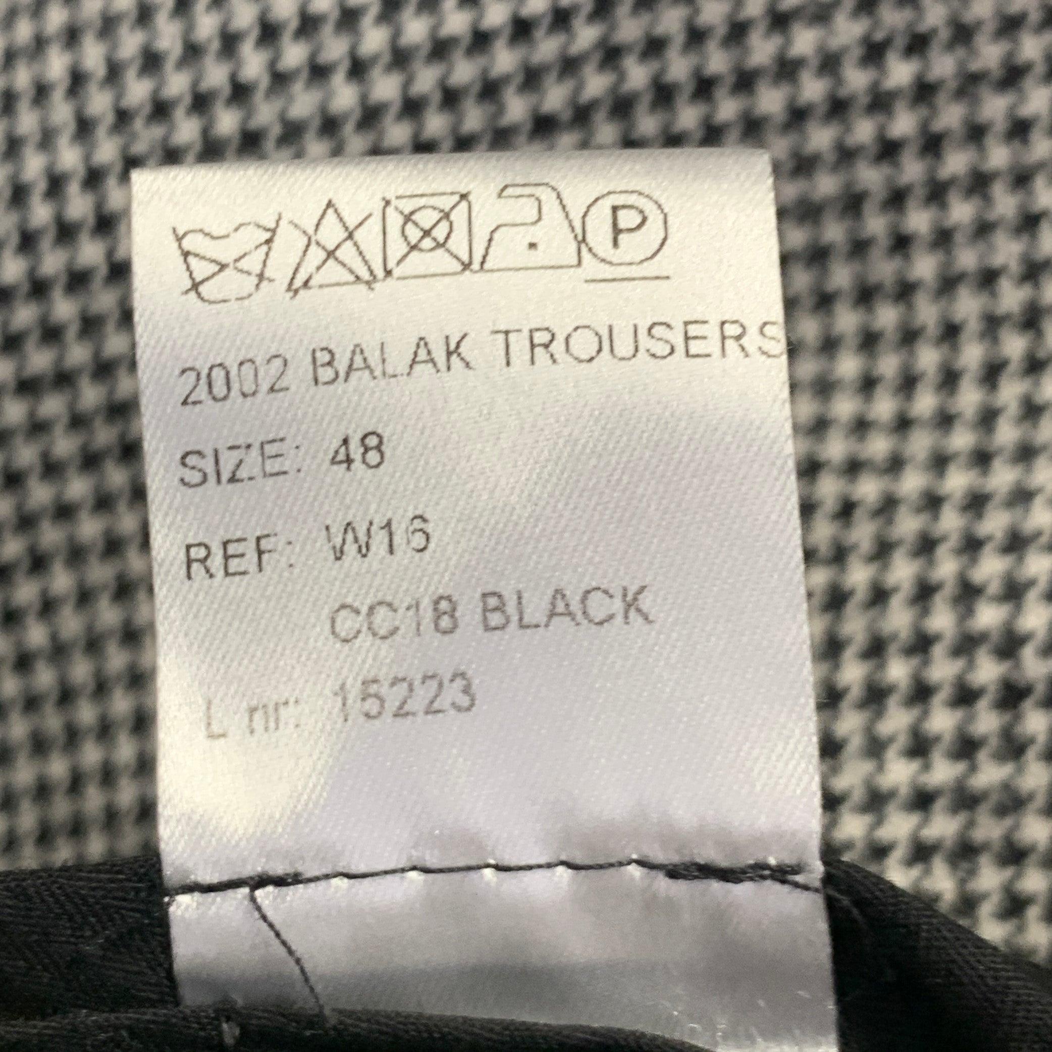 WALTER VAN BEIRENDONCK Taille 32 Pantalon habillé plissé en pied-de-poule noir et blanc en vente 2