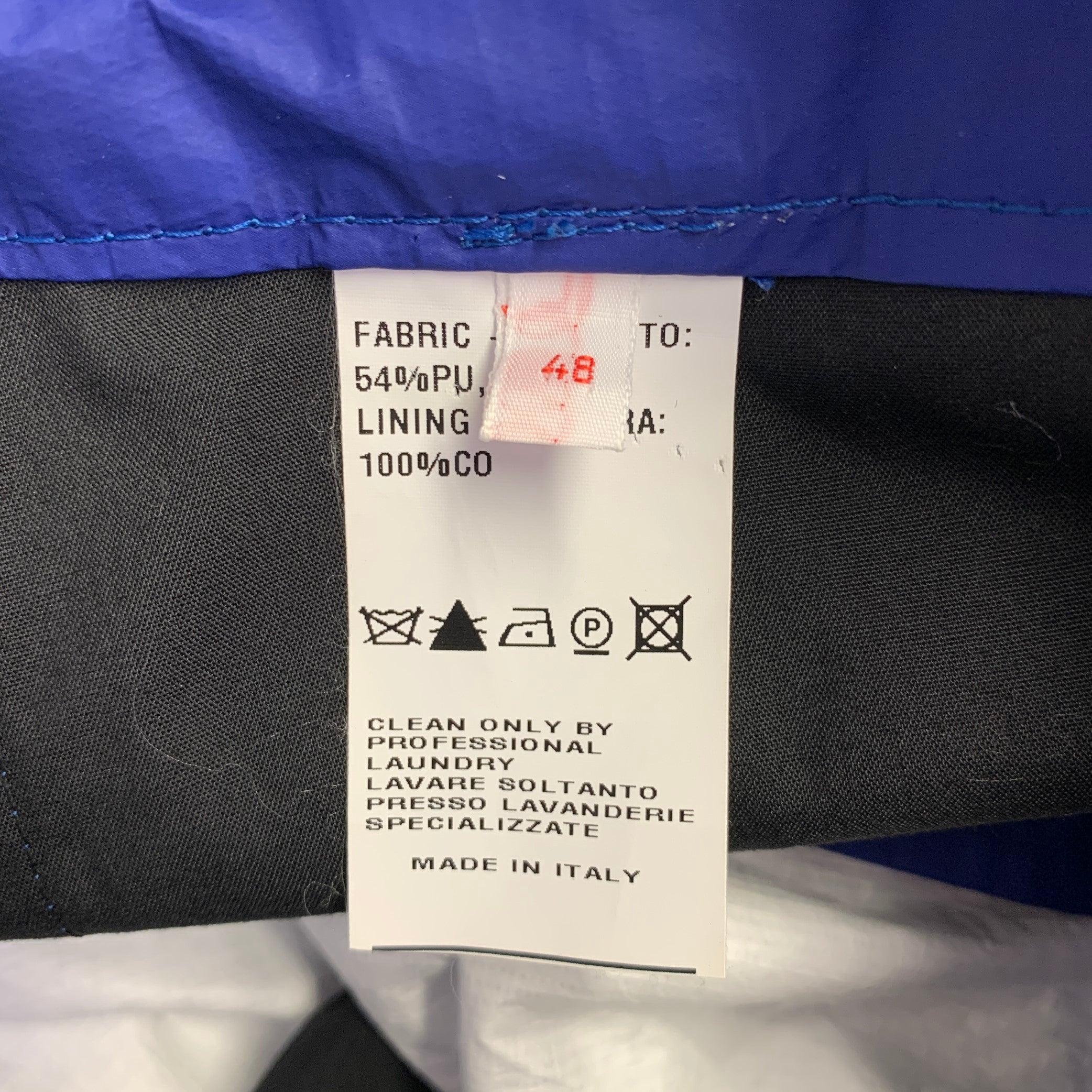 WALTER VAN BEIRENDONCK Size 32 Blue Polyurethane Blend Oversized Cargo Casual Pants For Sale 2