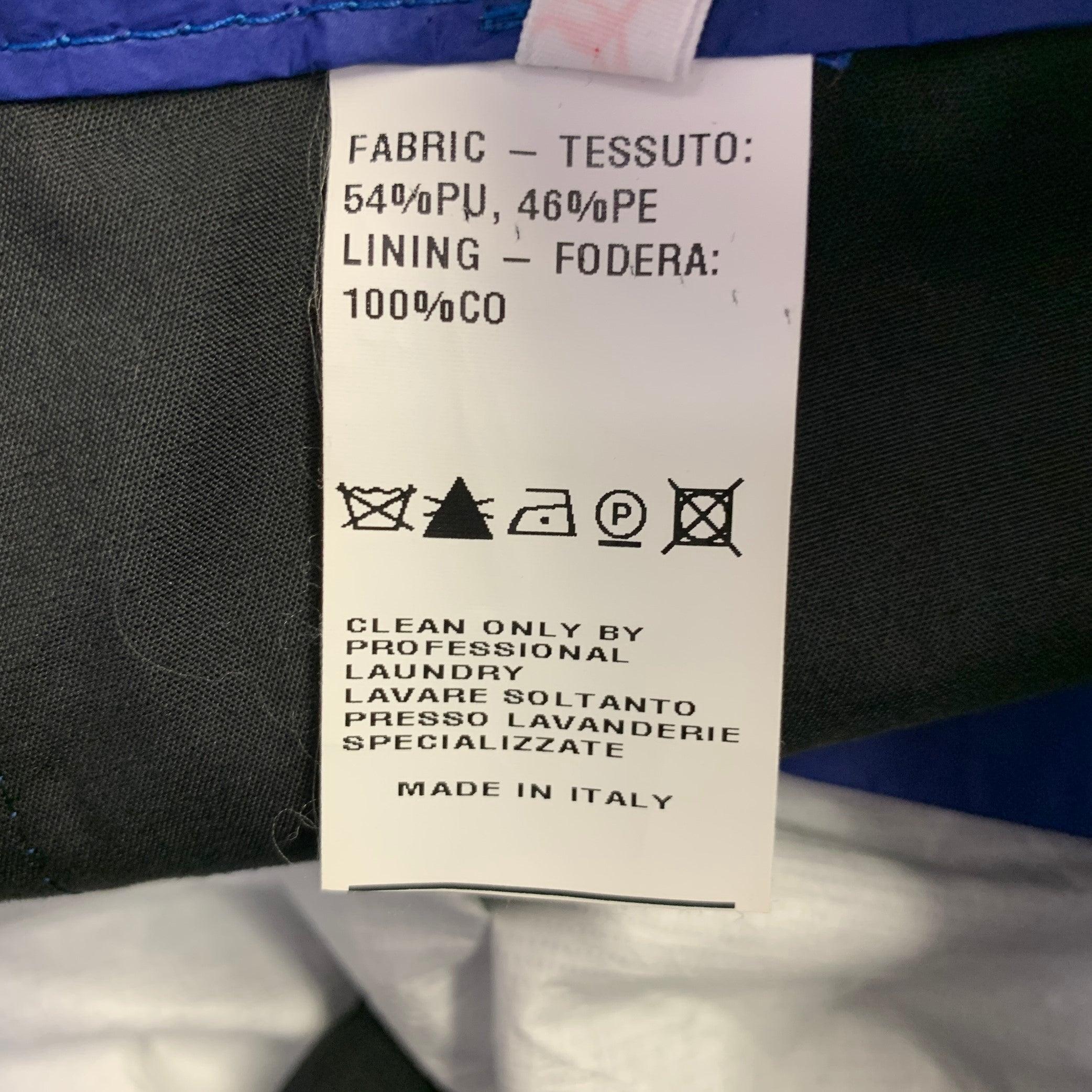 WALTER VAN BEIRENDONCK Size 32 Blue Polyurethane Blend Oversized Cargo Casual Pants For Sale 3