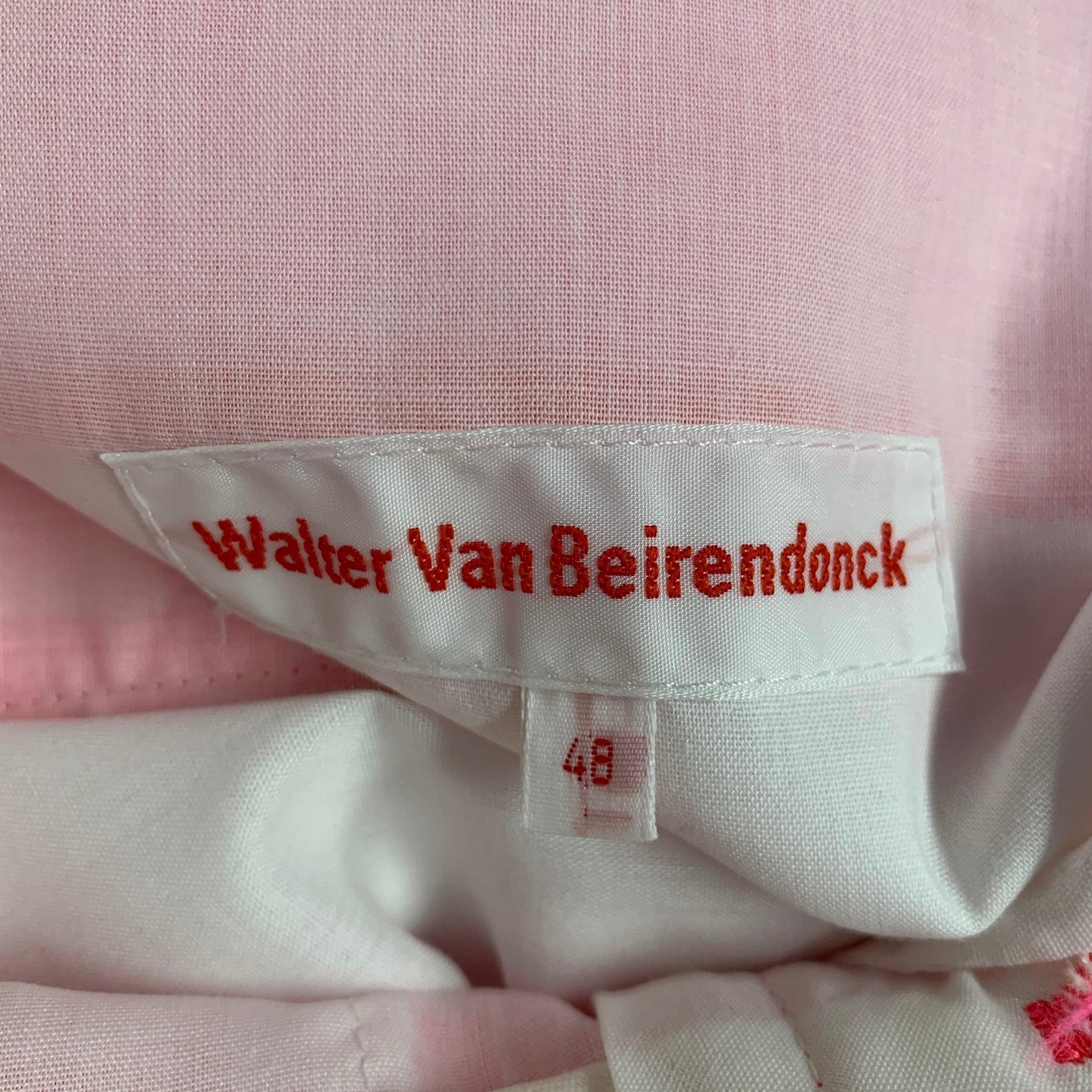 WALTER VAN BEIRENDONCK Size 32 Pink Fuchsia Polyester Flat Front Dress Pants In Excellent Condition For Sale In San Francisco, CA