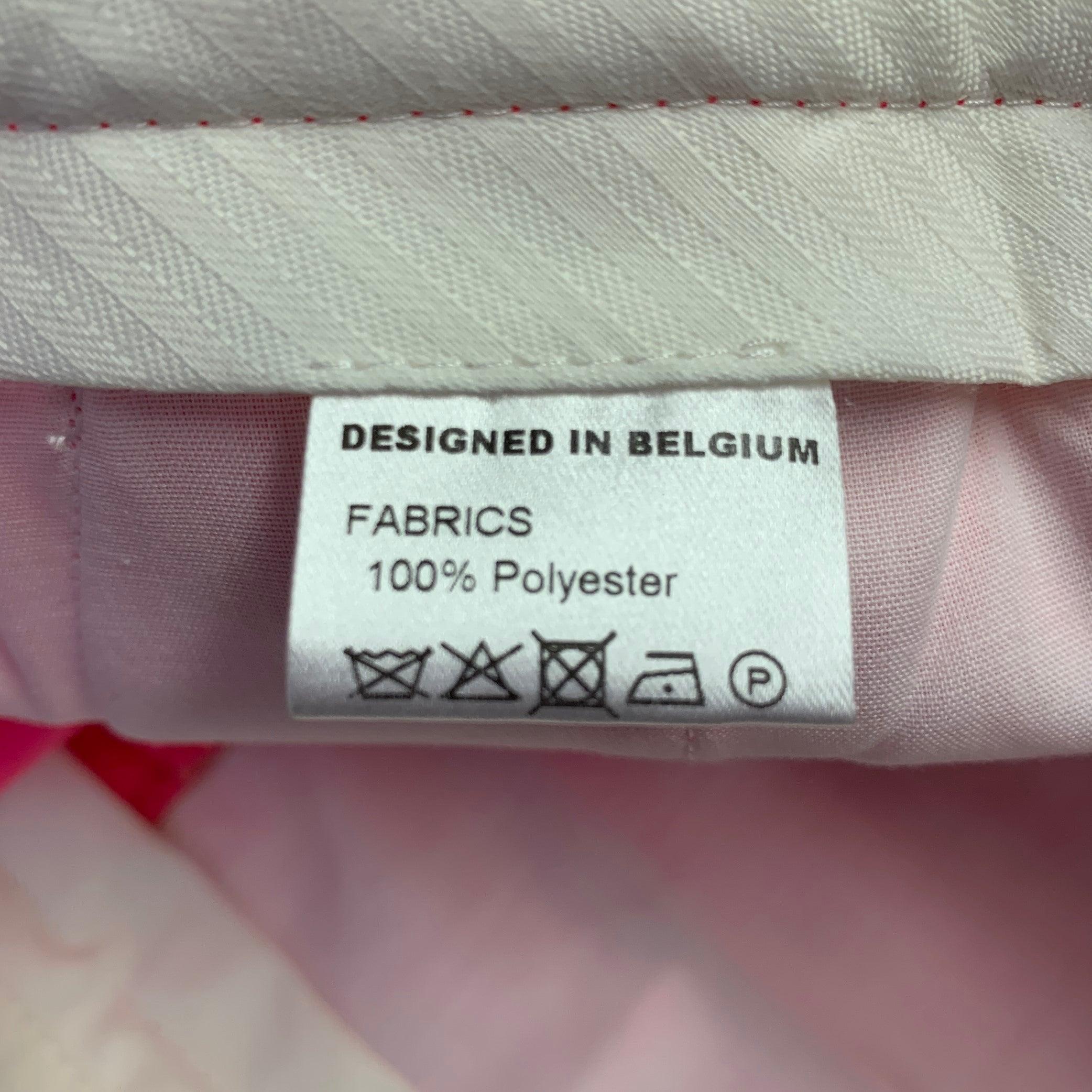 Men's WALTER VAN BEIRENDONCK Size 32 Pink Fuchsia Polyester Flat Front Dress Pants For Sale