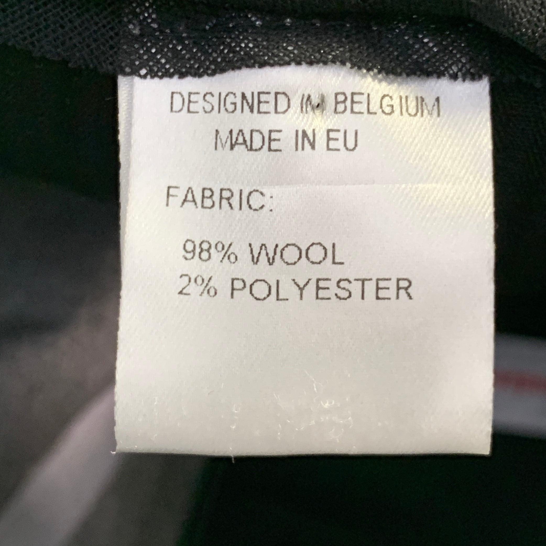 WALTER VAN BEIRENDONCK Pantalon habillé en laine mélangée argentée Taille 32 Excellent état - En vente à San Francisco, CA