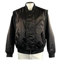Blouson aviateur WALTER VAN BEIRENDONCK, taille L, noir, en polyamide