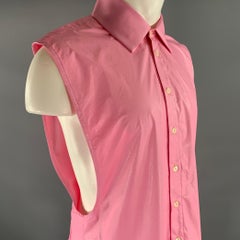 WALTER VAN BEIRENDONCK - Chemise rose en modal à manches coupées, taille L