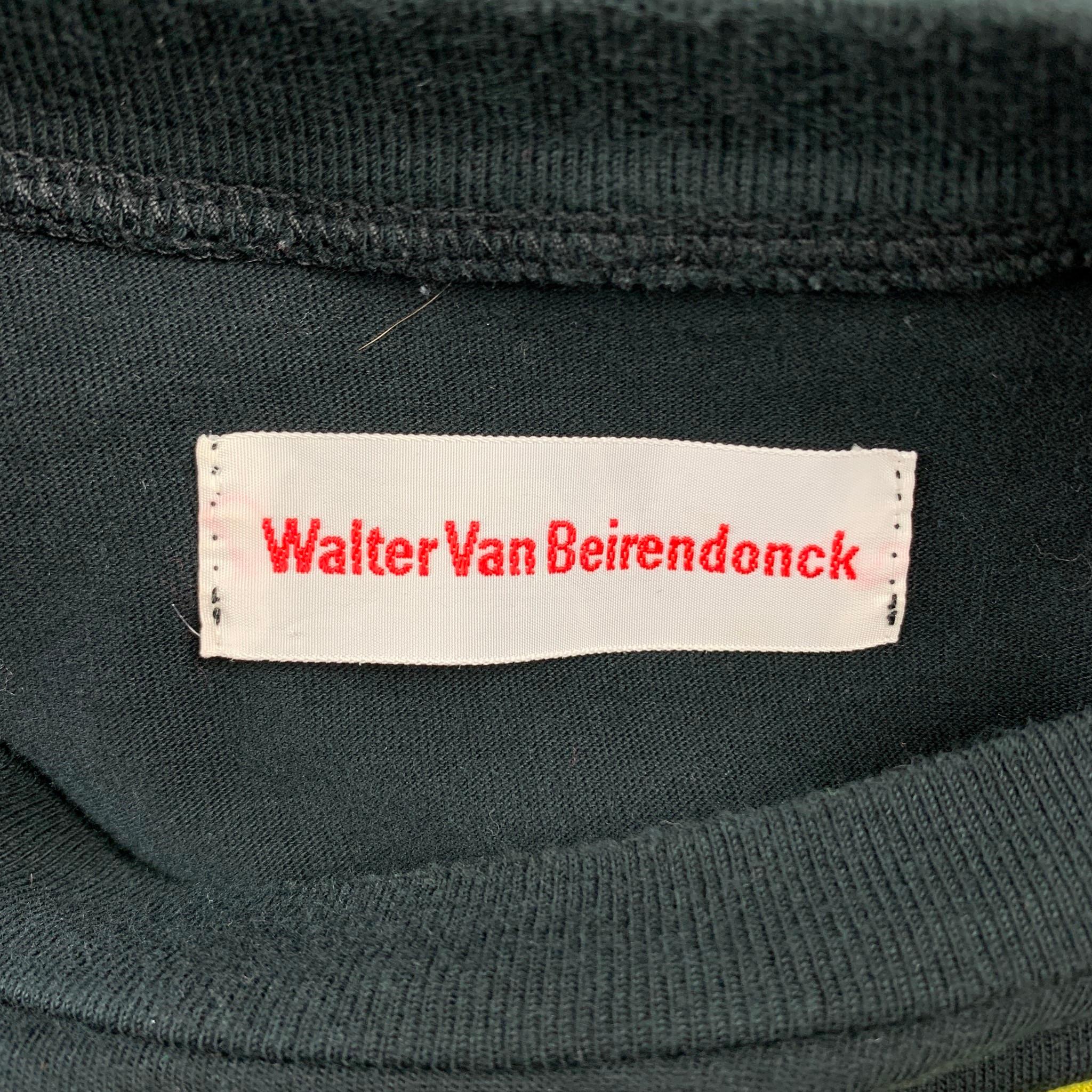 WALTER VAN BEIRENDONCK Size M Black Graphic Cotton Crew-Neck T-shirt 2