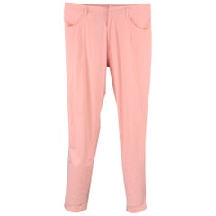 WALTER VAN BEIRENDONCK Size M Pink & White Pinstripe Cotton Blend Casual Pants