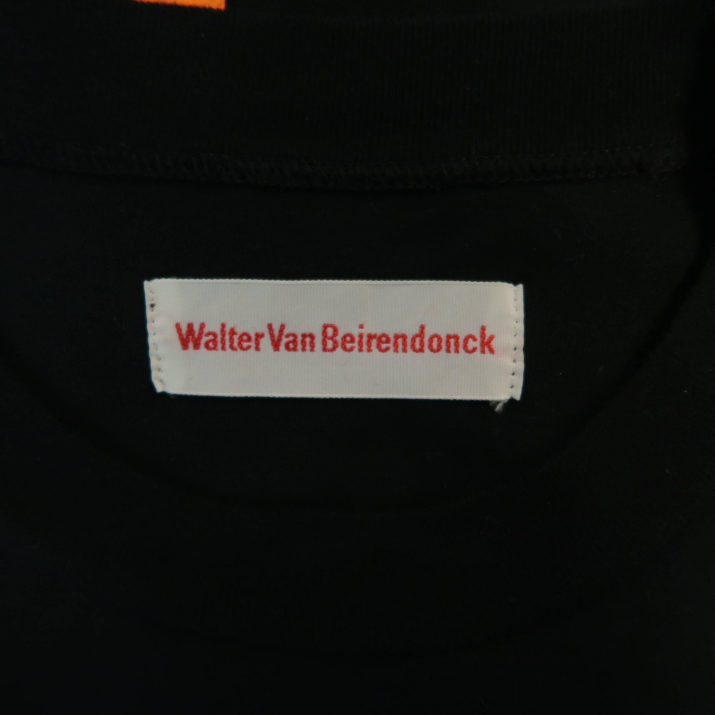 WALTER VAN BEIRENDONCK Size S Black 'Beautify The World' Print Cotton Sleeveless 3