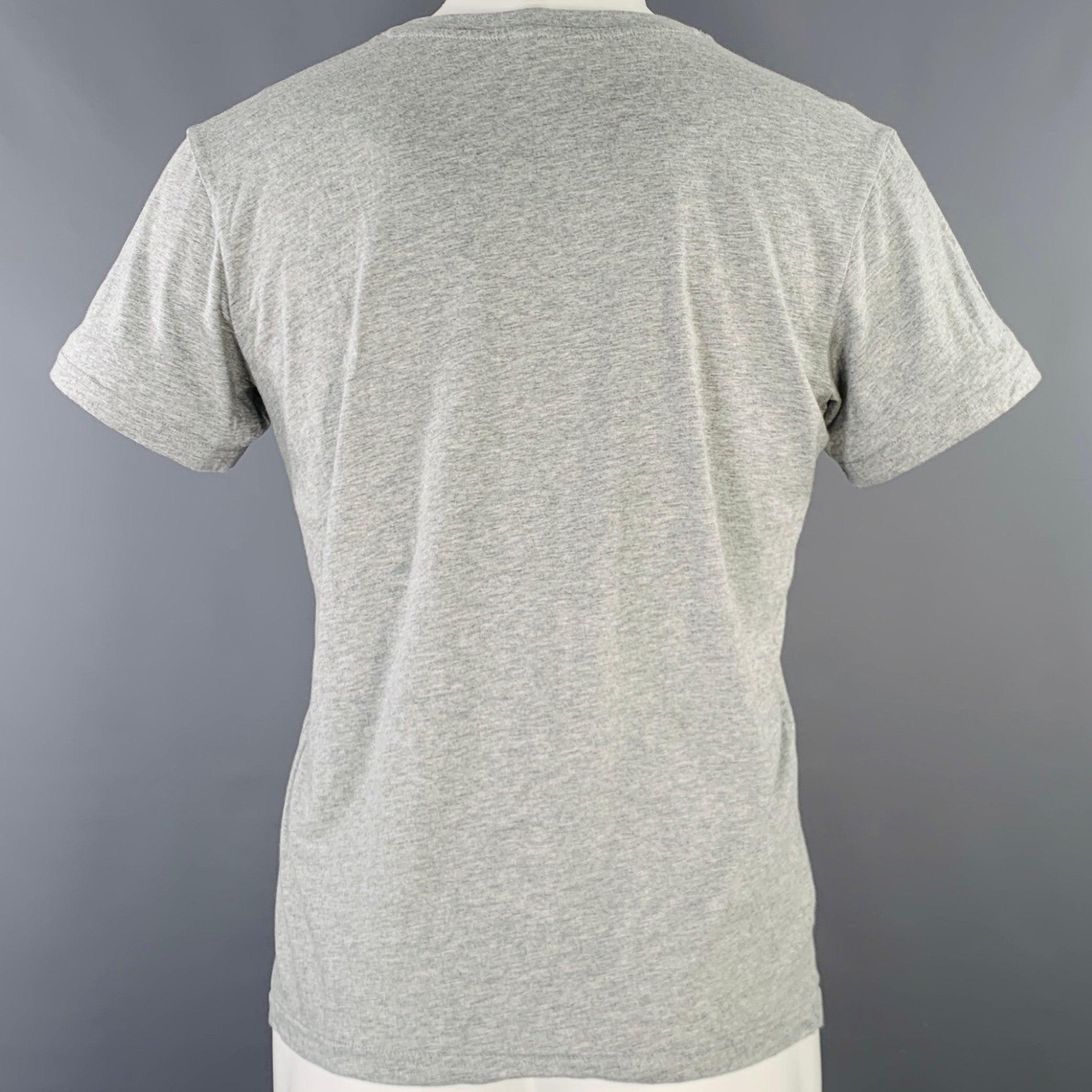 WALTER VAN BEIRENDONCK Size S Grey Multi Color Graphic Cotton T-shirt In Excellent Condition For Sale In San Francisco, CA