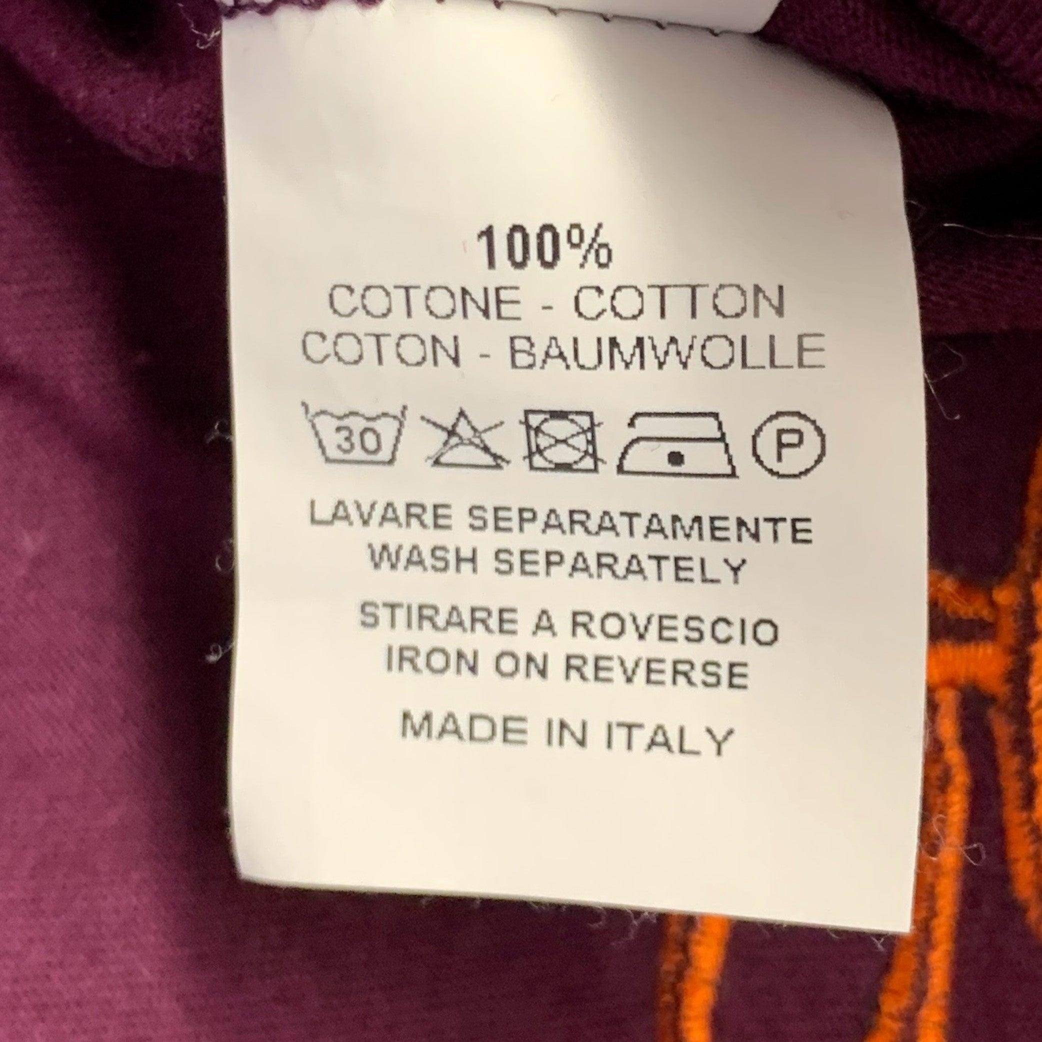 WALTER VAN BEIRENDONCK Size S Purple Embroidery Cotton T-shirt For Sale 4