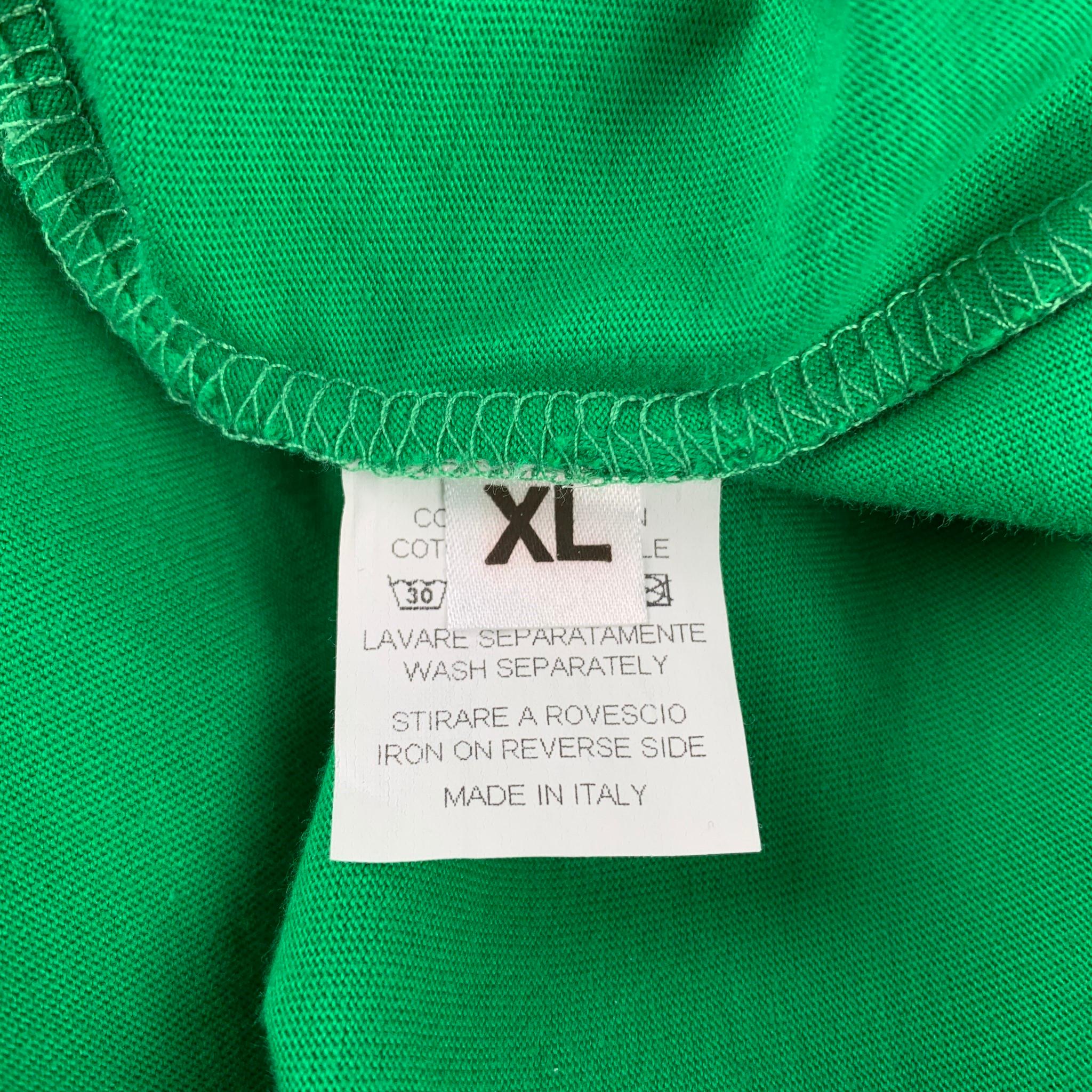 WALTER VAN BEIRENDONCK Size XL Green Cotton Long Sleeve T-shirt In Good Condition In San Francisco, CA