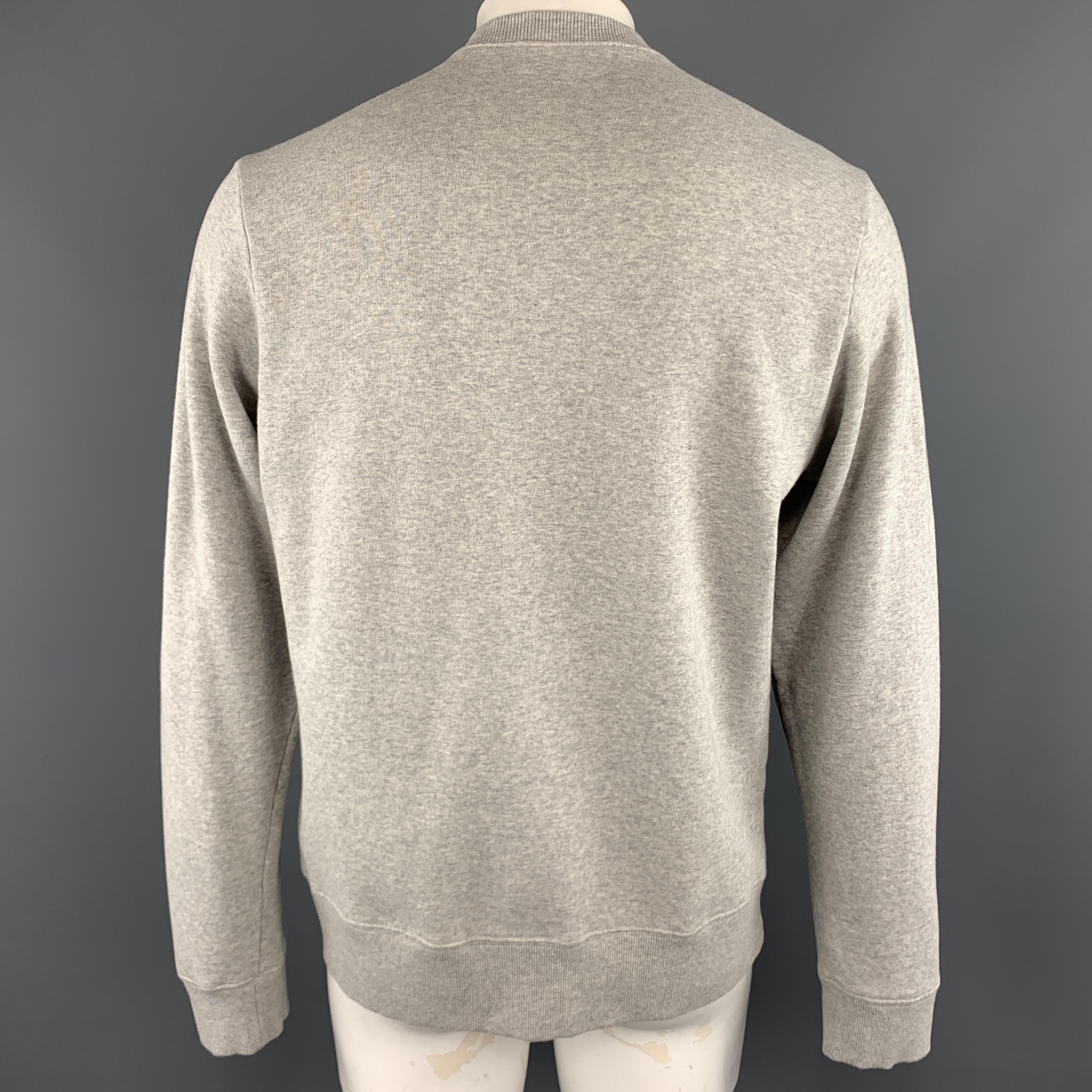 Men's WALTER VAN BEIRENDONCK Size XL Light Heather Gray Sparkle Color Block Sweatshirt