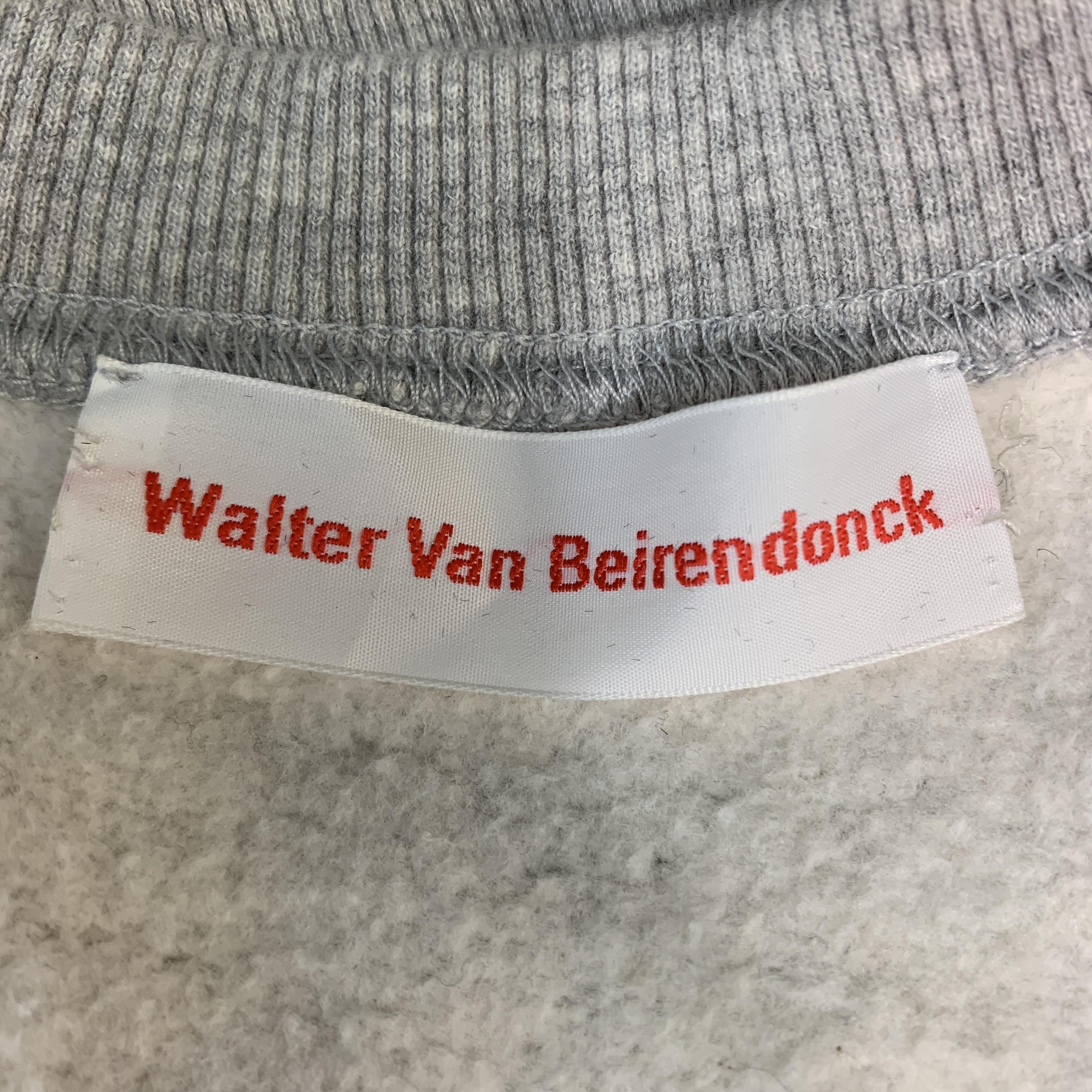 WALTER VAN BEIRENDONCK Size XL Light Heather Gray Sparkle Color Block Sweatshirt 2