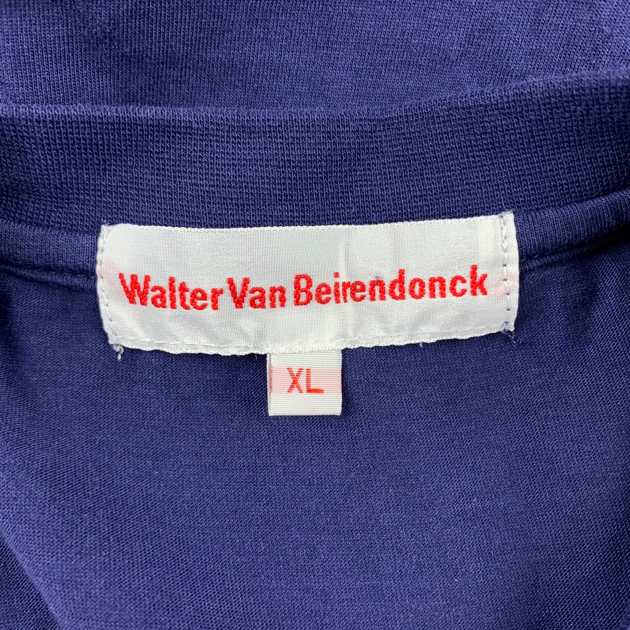 Purple WALTER VAN BEIRENDONCK Size XL Navy Cotton Hologram Patch Long Sleeve T-shirt