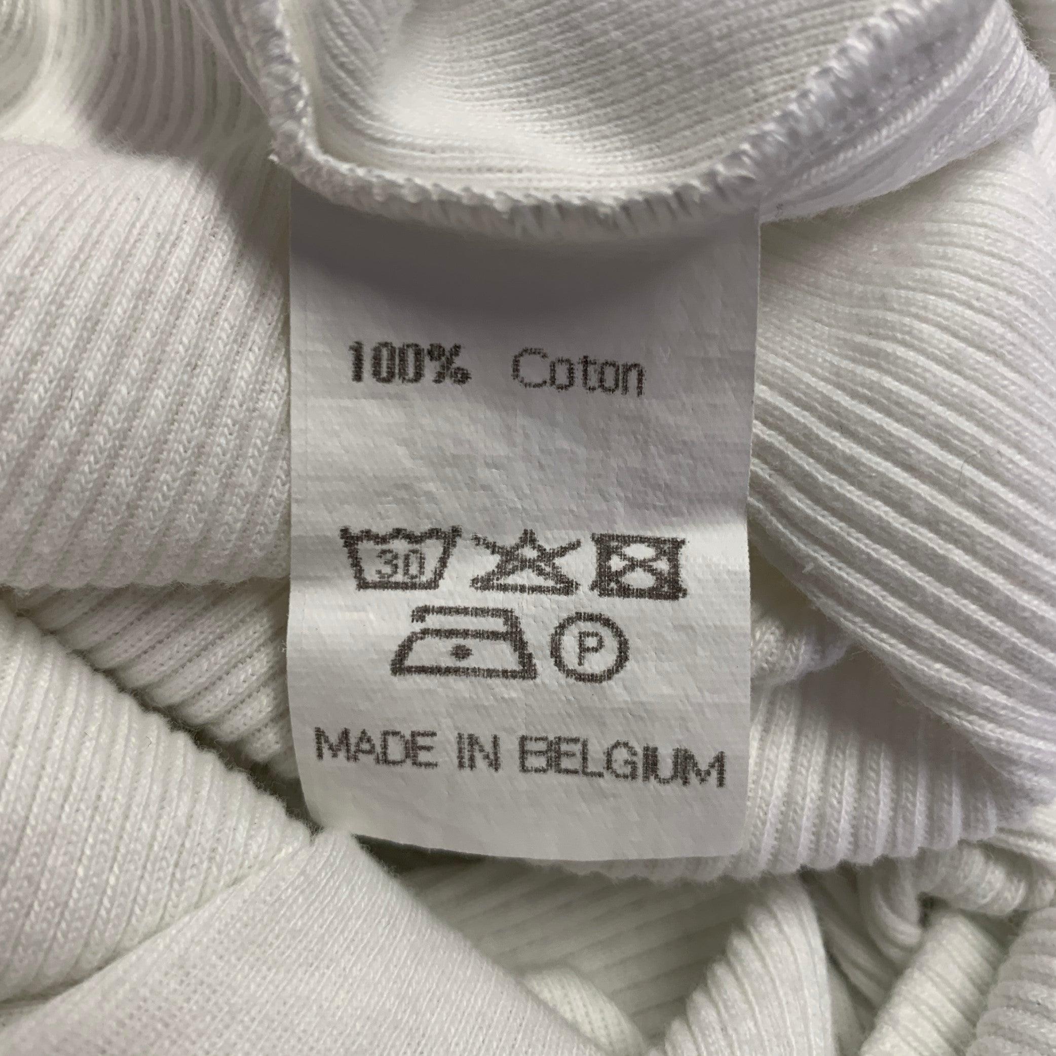 WALTER VAN BEIRENDONCK Size XXL White Red Cotton Ribbed Ringer T-Shirt For Sale 1