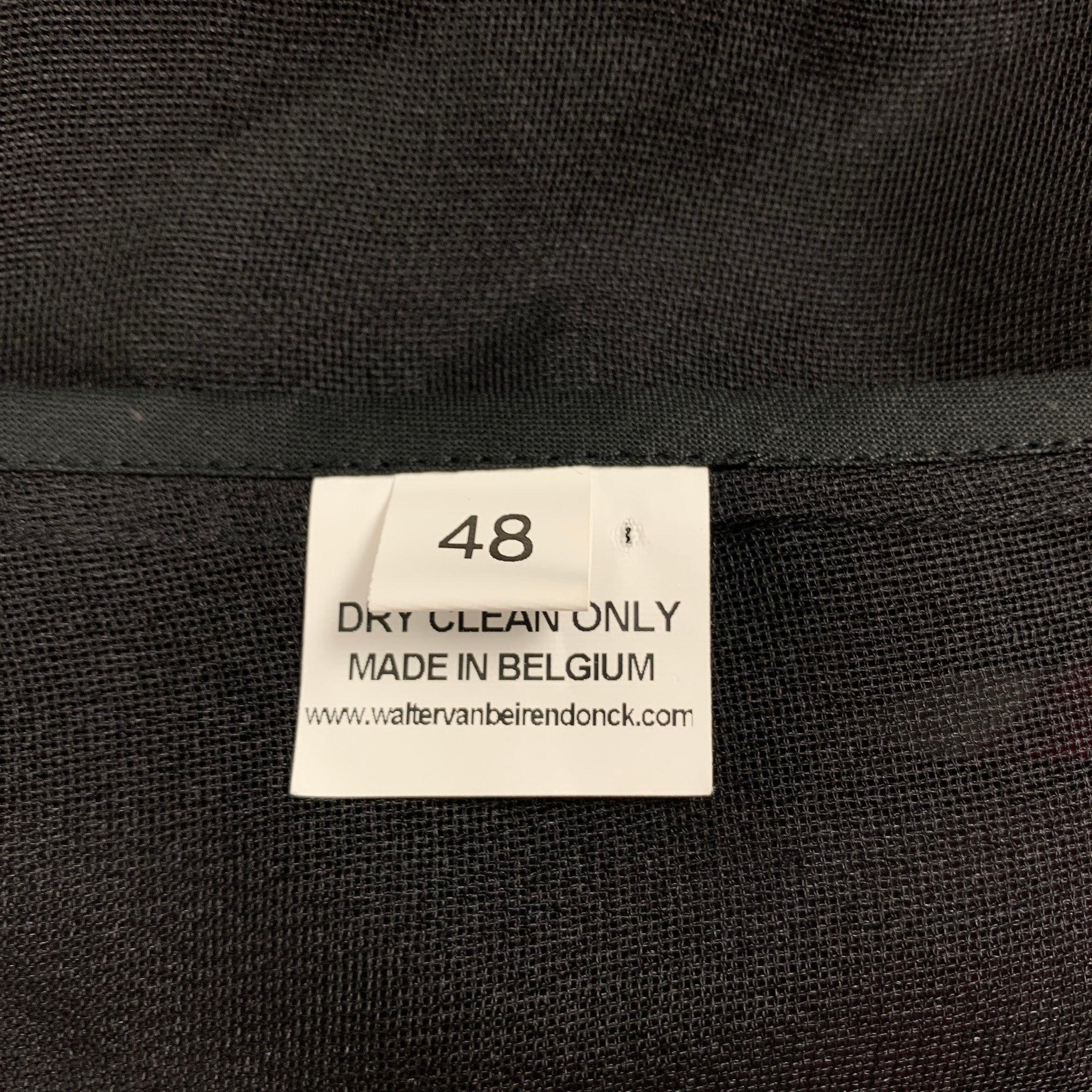 WALTER VAN BEIRENDONCK SS 16 Size 38 Black Multi-Color Silk Jacket For Sale 1
