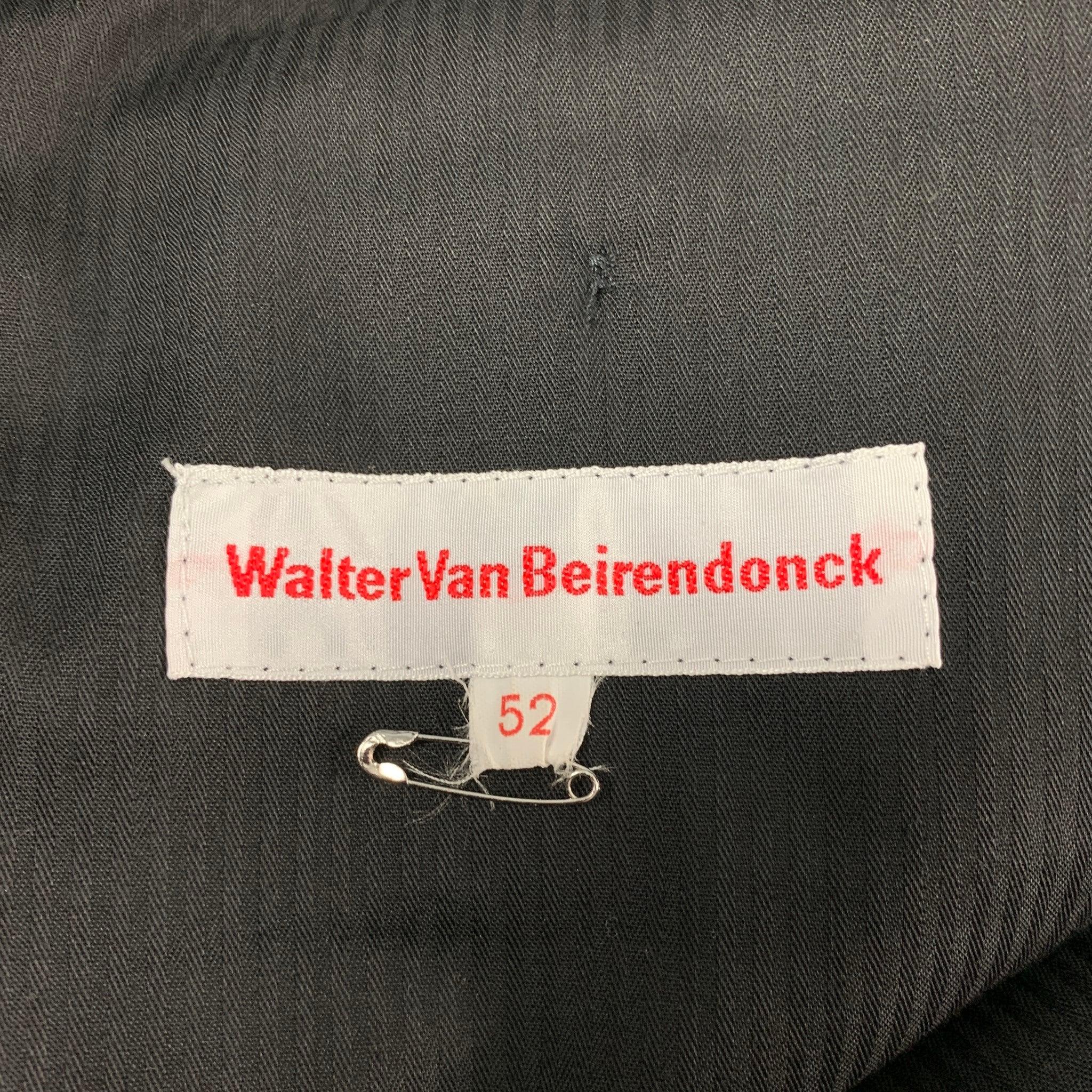 Men's WALTER VAN BEIRENDONCK SS 17 Size 36 Black Wool / Polyester Dress Pants For Sale