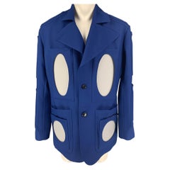 WALTER VAN BEIRENDONCK SS 21 Size 38 Blue Mirror Applique Polyester Coat