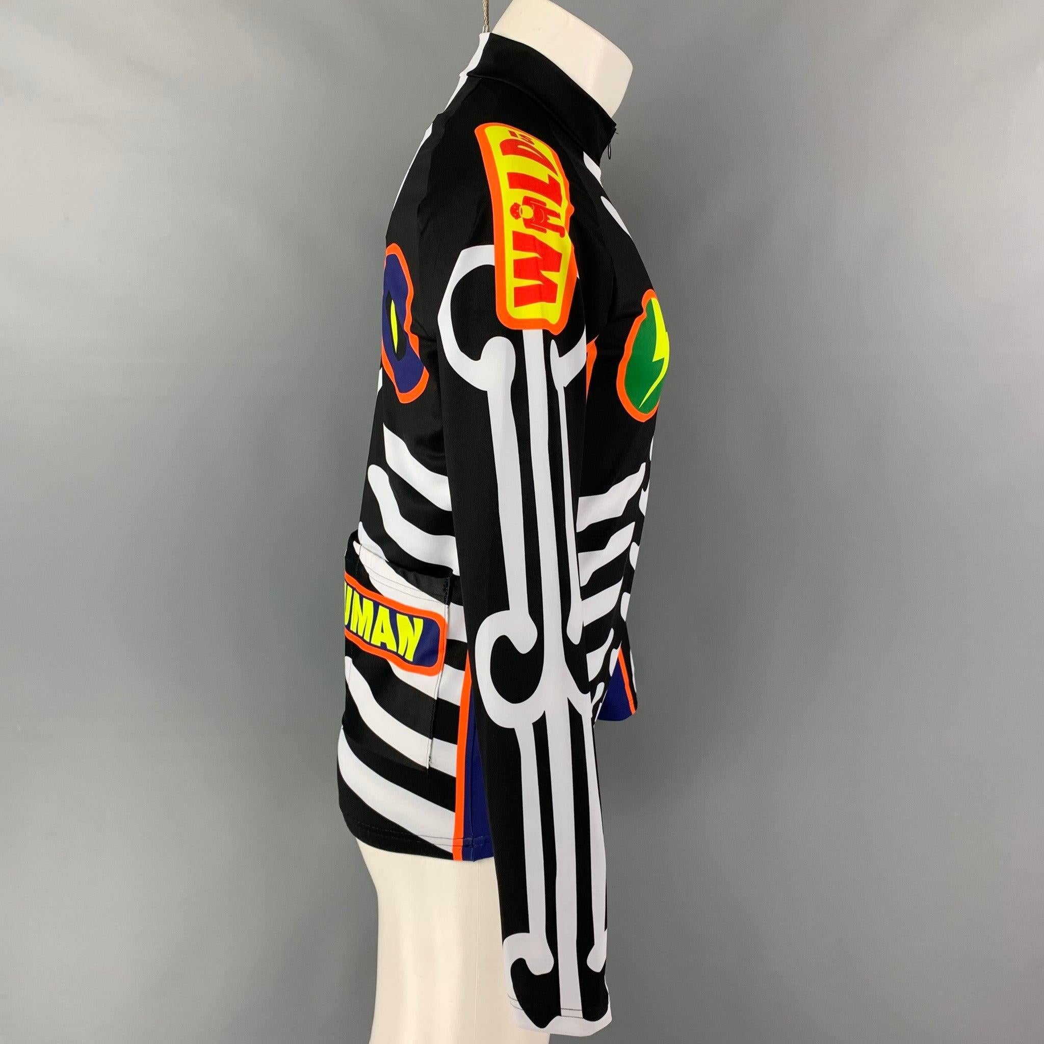 Walter Van Beirendonck Cycle Biker Jersey Pullover Top from Spring Summer 2019 WILD collection. Features a stretch material quarter zip graphic print design, collar and back pockets.Introduced as part of Walter Van Beirendonck’s W< collections