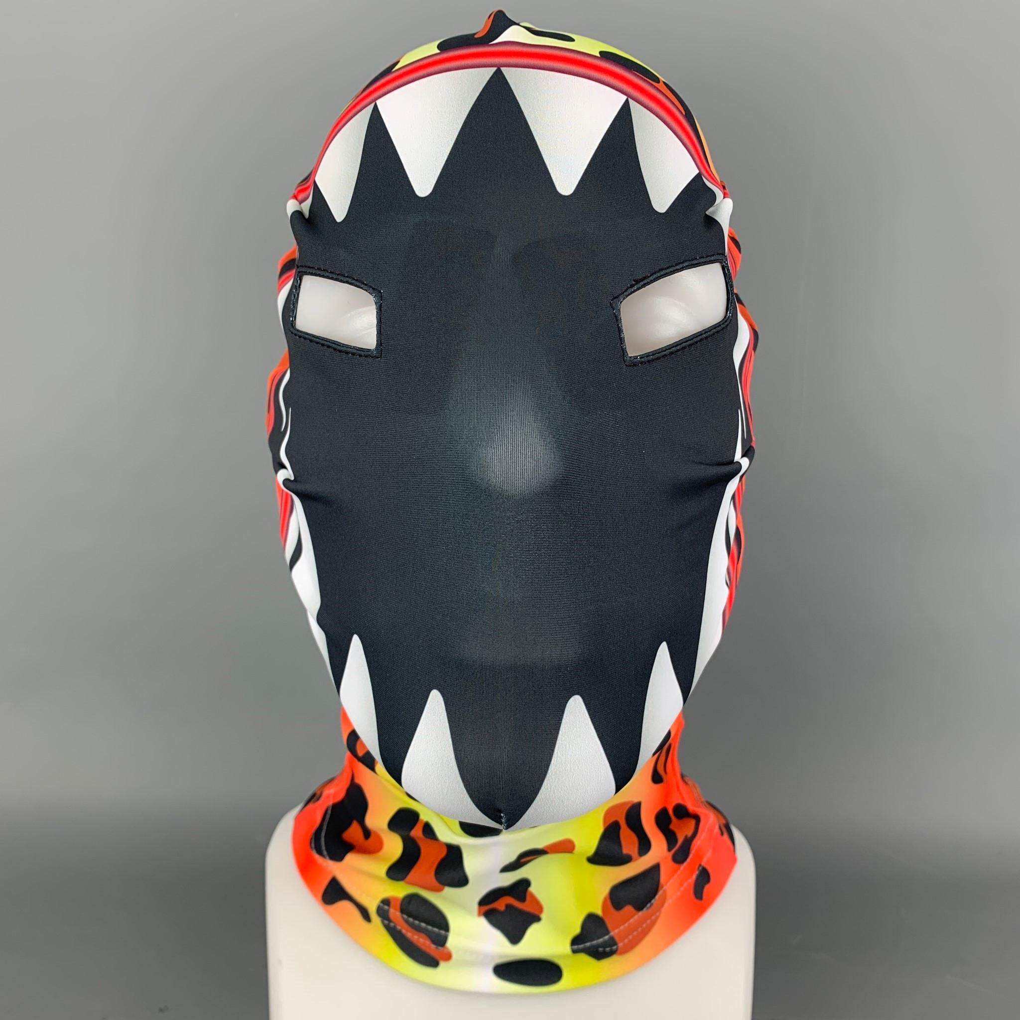 Beige WALTER VAN BEIRENDONCK SS21 Size One Size Multi-Color Orange Leopard Morph Mask