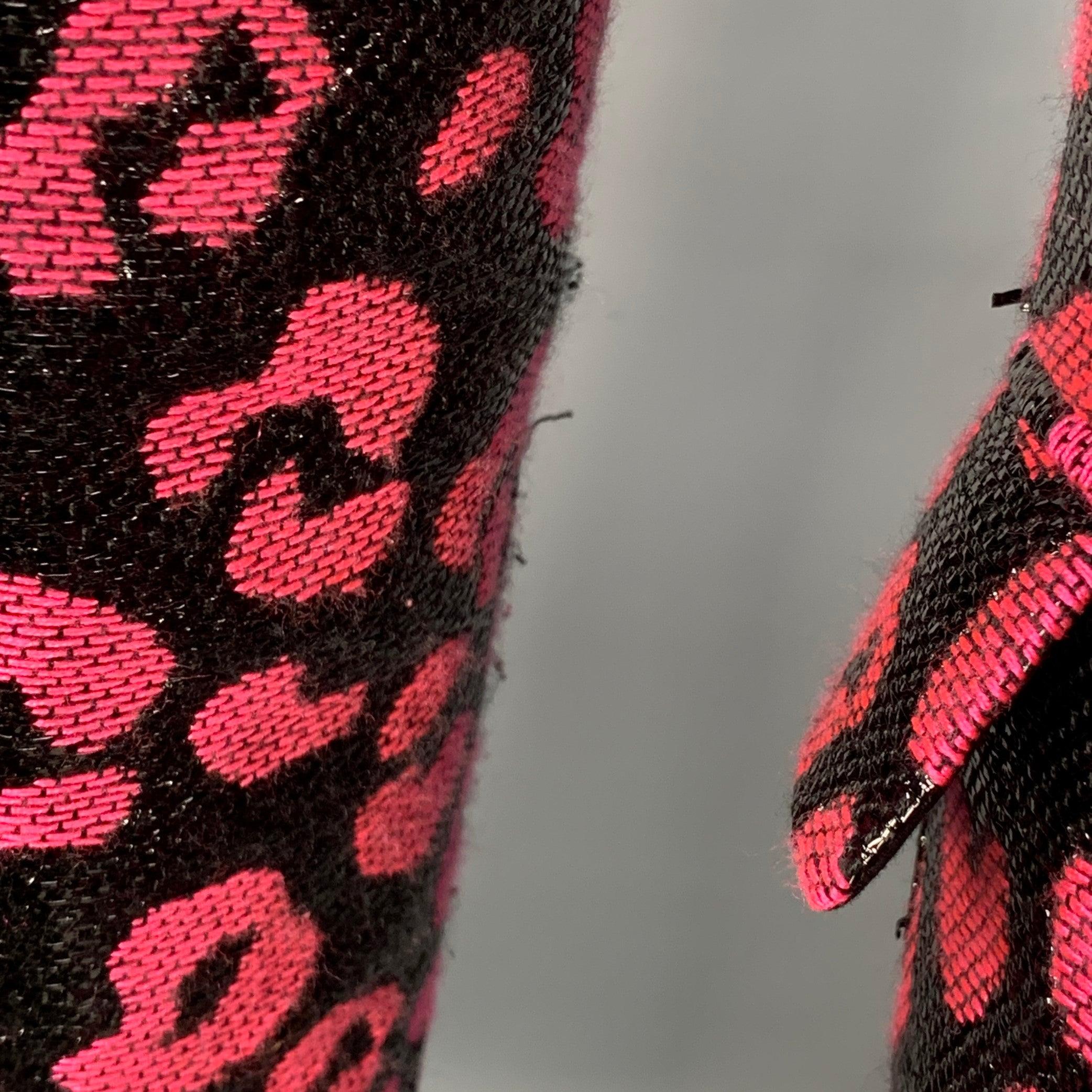 WALTER VAN BEIRENDONCK SS22 Größe 38 Regular Scharfer Blazer Schwarz Hot Pink Sportmantel im Angebot 2