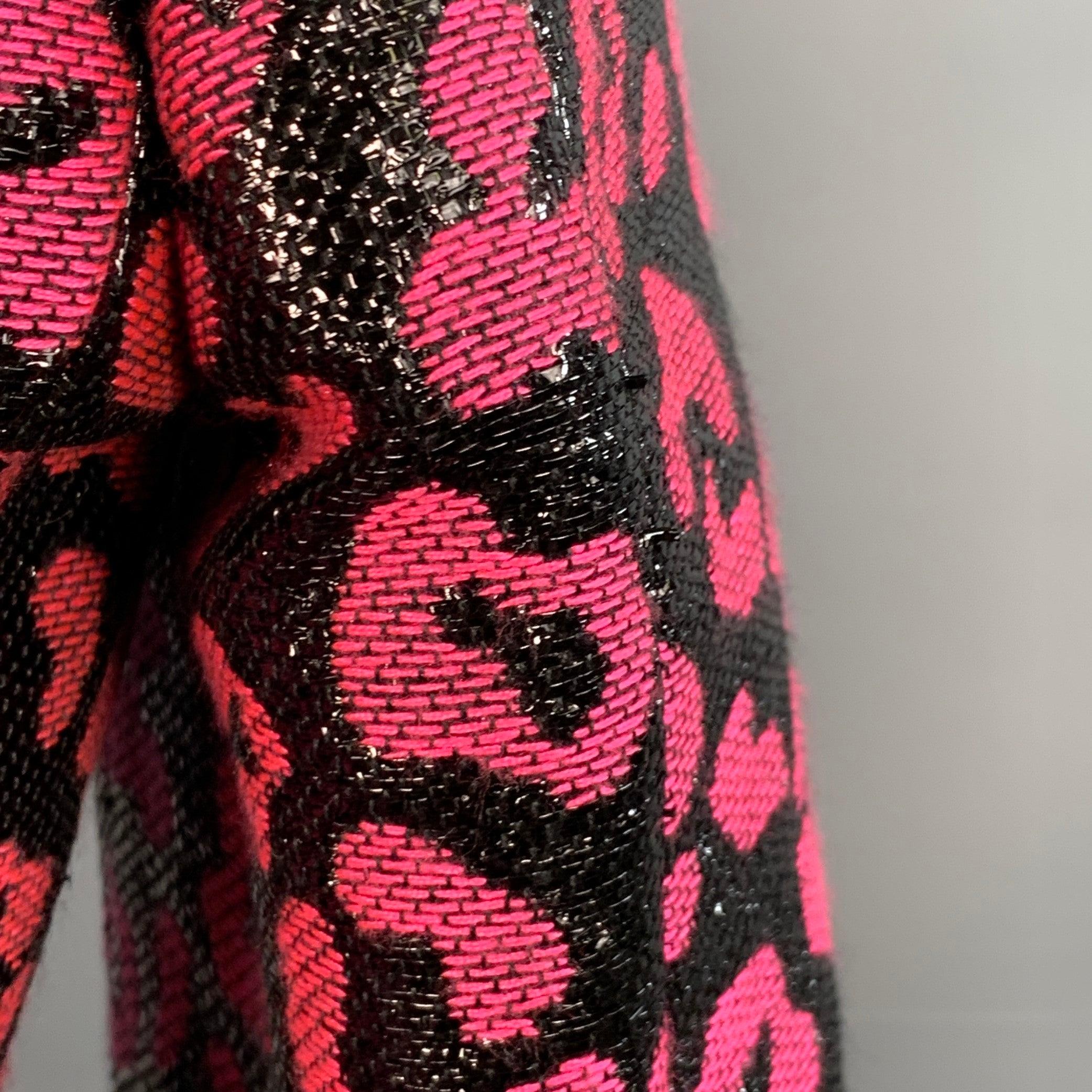WALTER VAN BEIRENDONCK SS22 Größe 38 Regular Scharfer Blazer Schwarz Hot Pink Sportmantel im Angebot 3