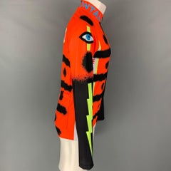 WALTER VAN BEIRENDONCK SS22 Talla L Maillot Nylon Naranja Gráfico Ciclismo