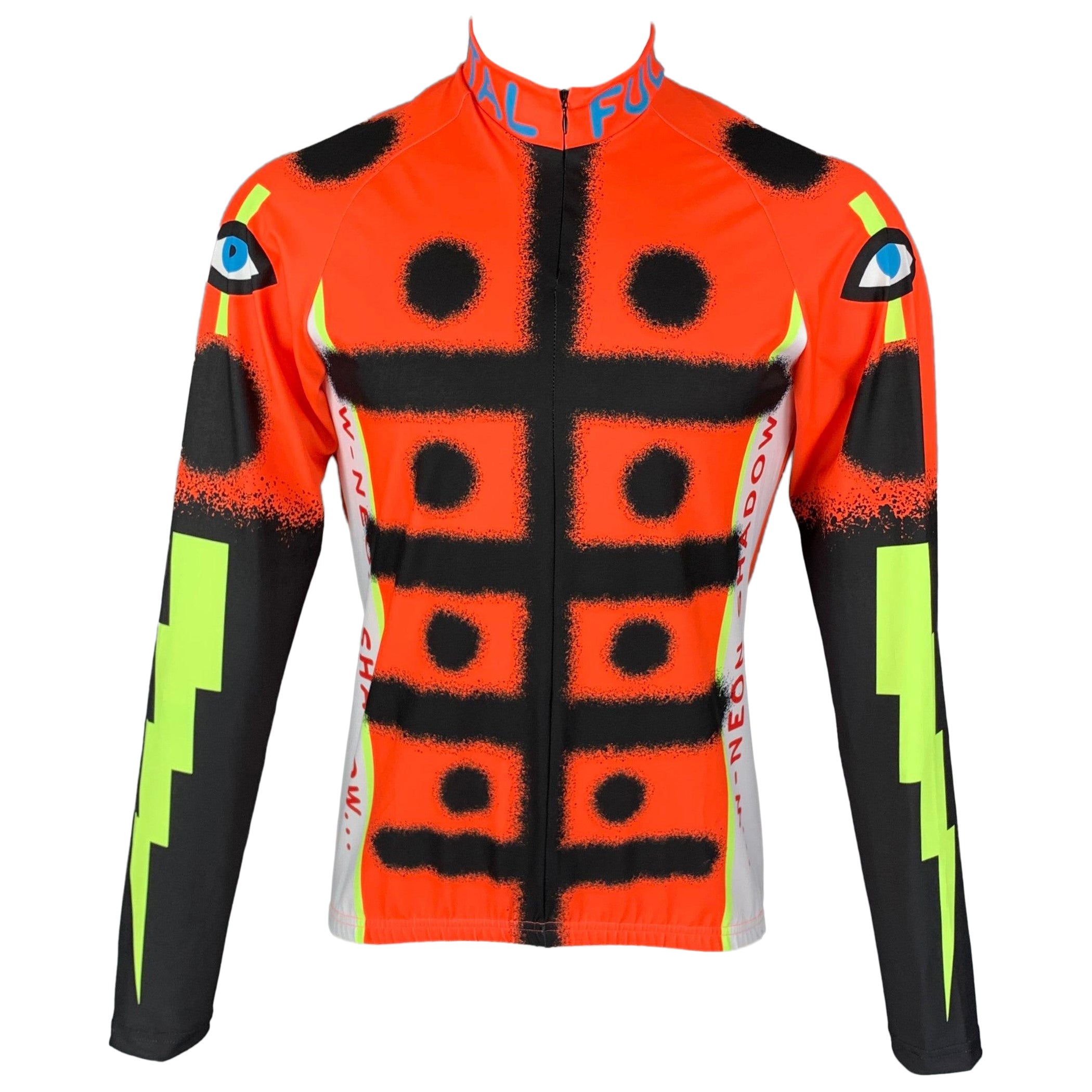 WALTER VAN BEIRENDONCK F/S22 Größe L Orangefarbenes Fahrradoberteil aus Nylon-Jersey