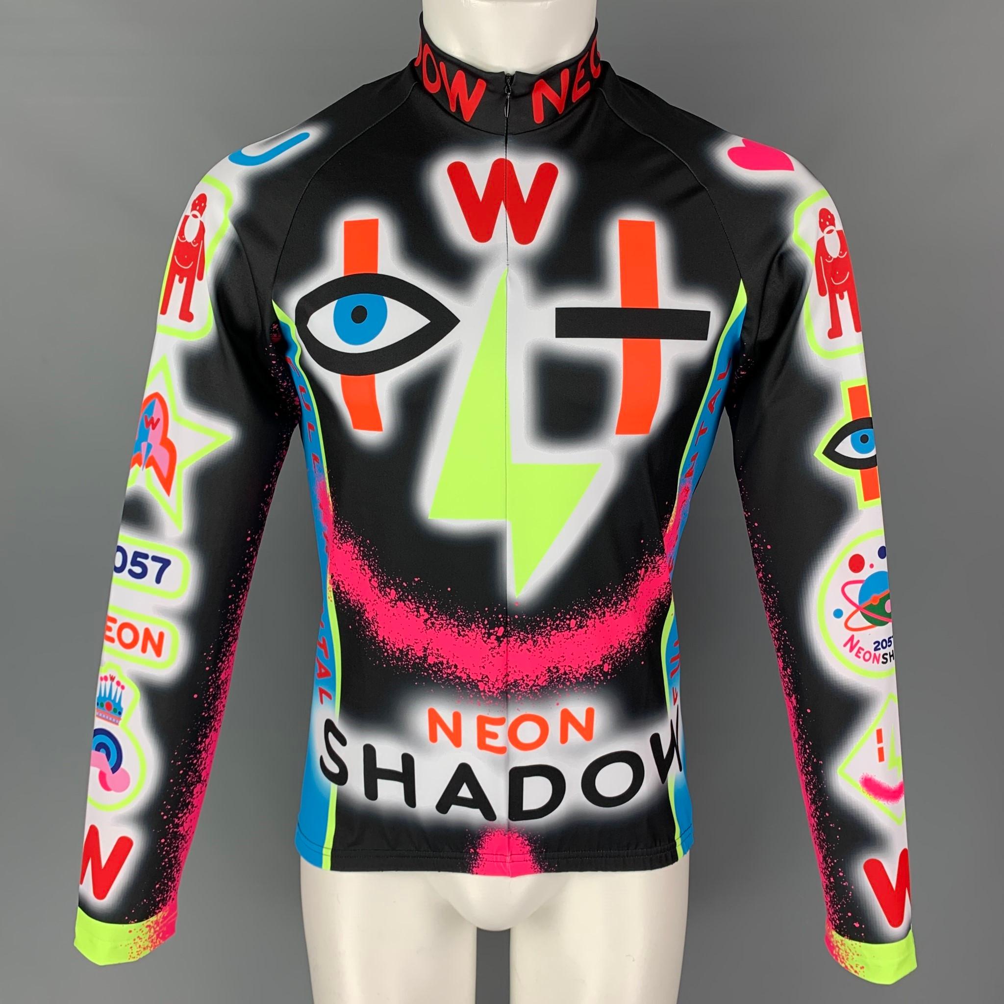 Walter Van Beirendonck Cycle Biker Jersey Pullover Top from Spring Summer 2022 Neon Shadow collection. Features a quarter zip graphic print design, collar and back pockets.

Introduced as part of Walter Van Beirendonck’s W< collections during the