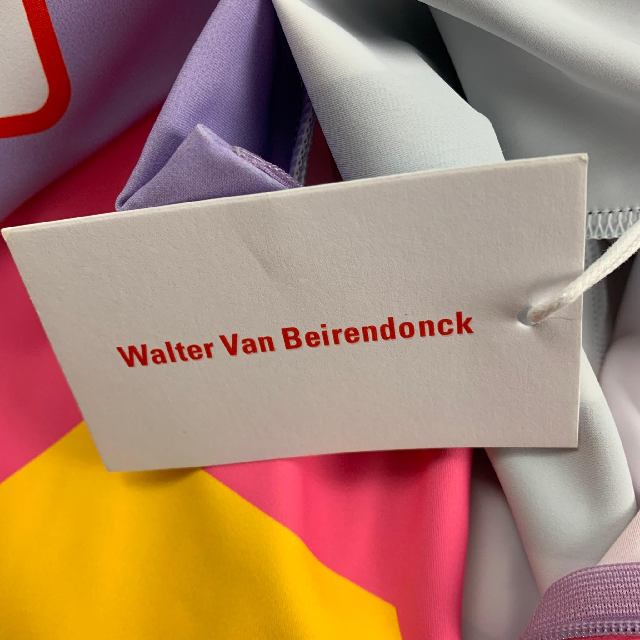 WALTER VAN BEIRENDONCK SS23 Size L Purple Graphic Nylon Jersey Bike Top 1