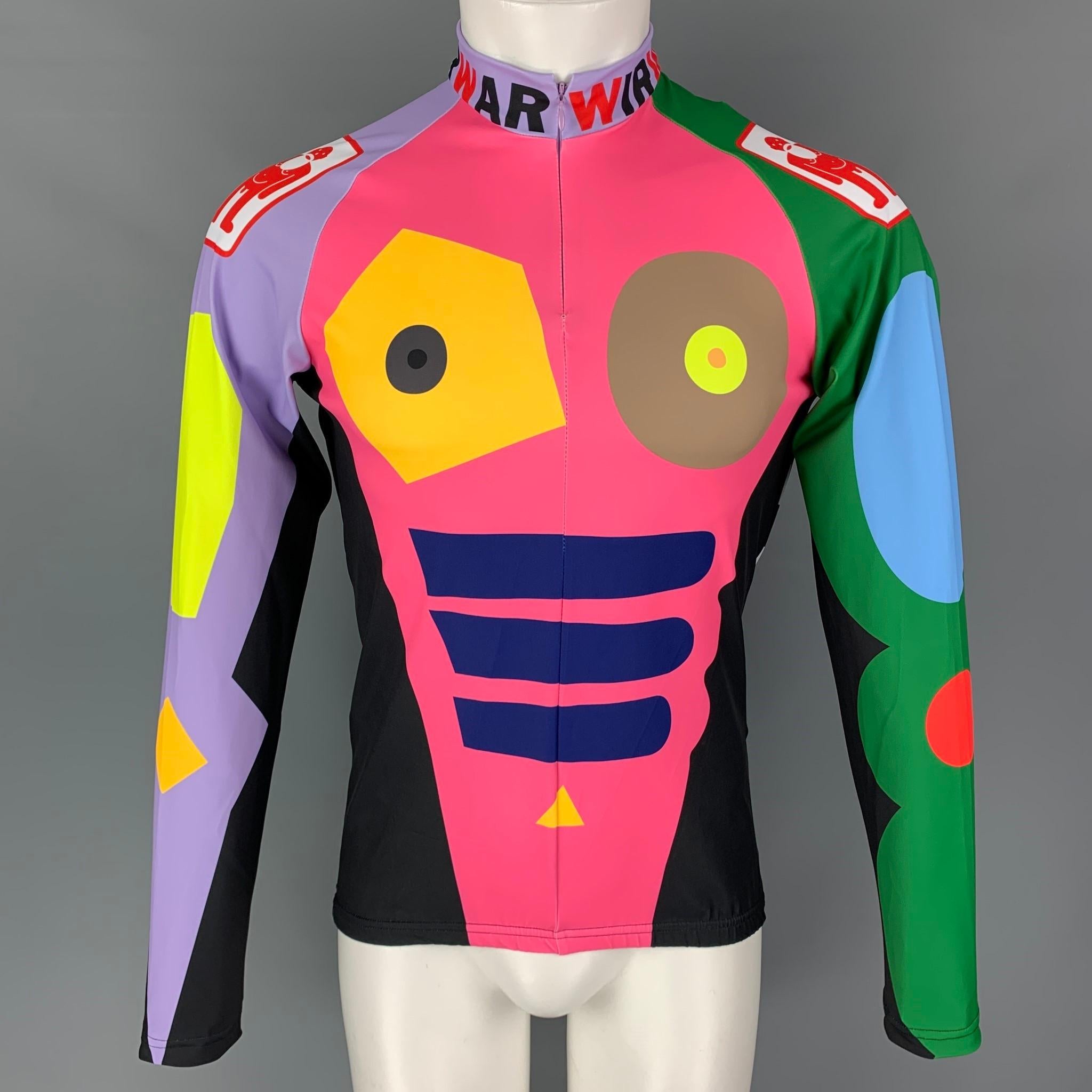 Walter Van Beirendonck Cycle Biker Jersey Pullover Top from Spring Summer 2023 WIRWAR collection. Features a quarter zip graphic print design, collar and back pockets.

Introduced as part of Walter Van Beirendonck’s W< collections during the early