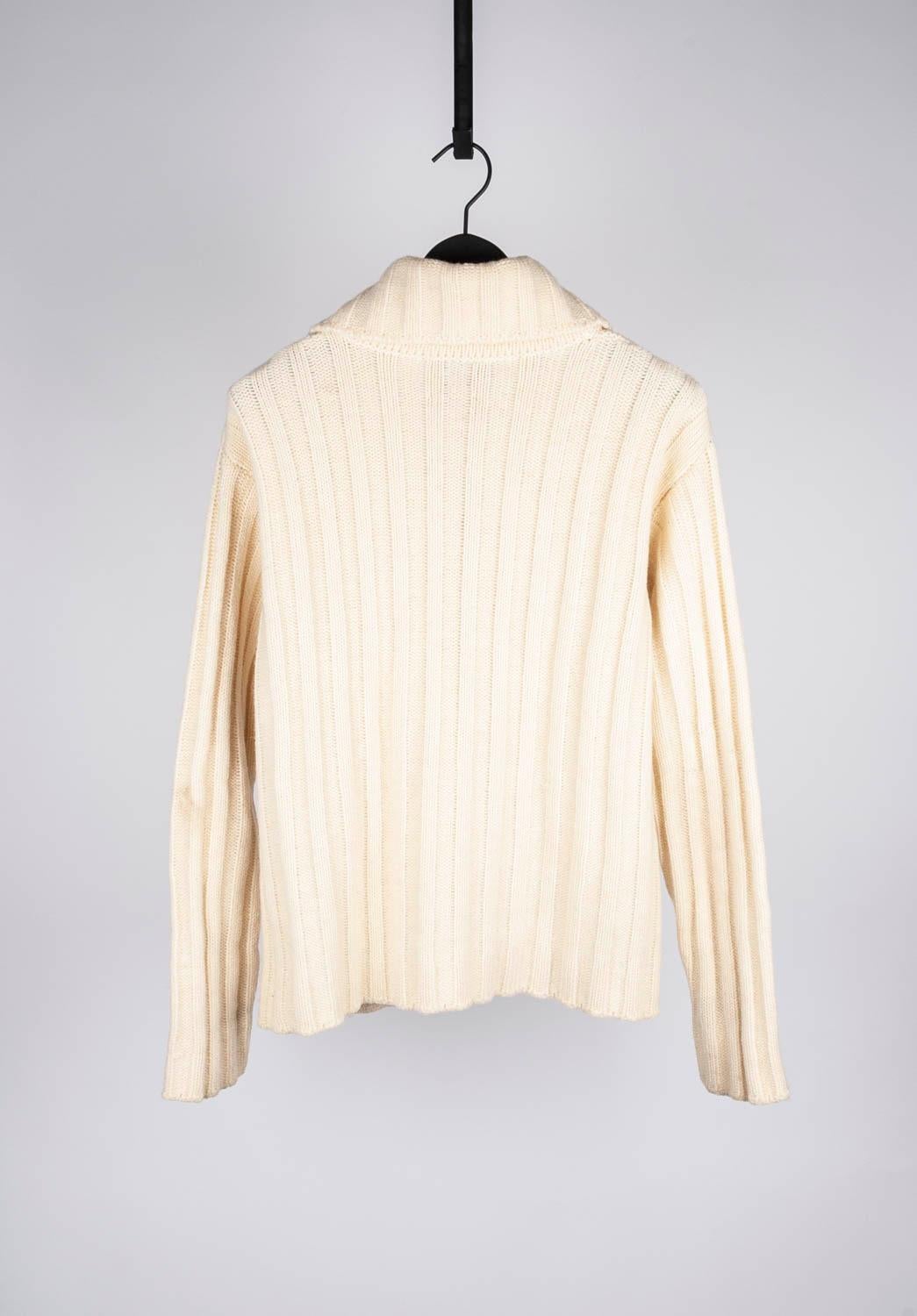 Men's Walter Van Beirendonck Sweater full zip Men Heavy Knit Size L, S1089 For Sale