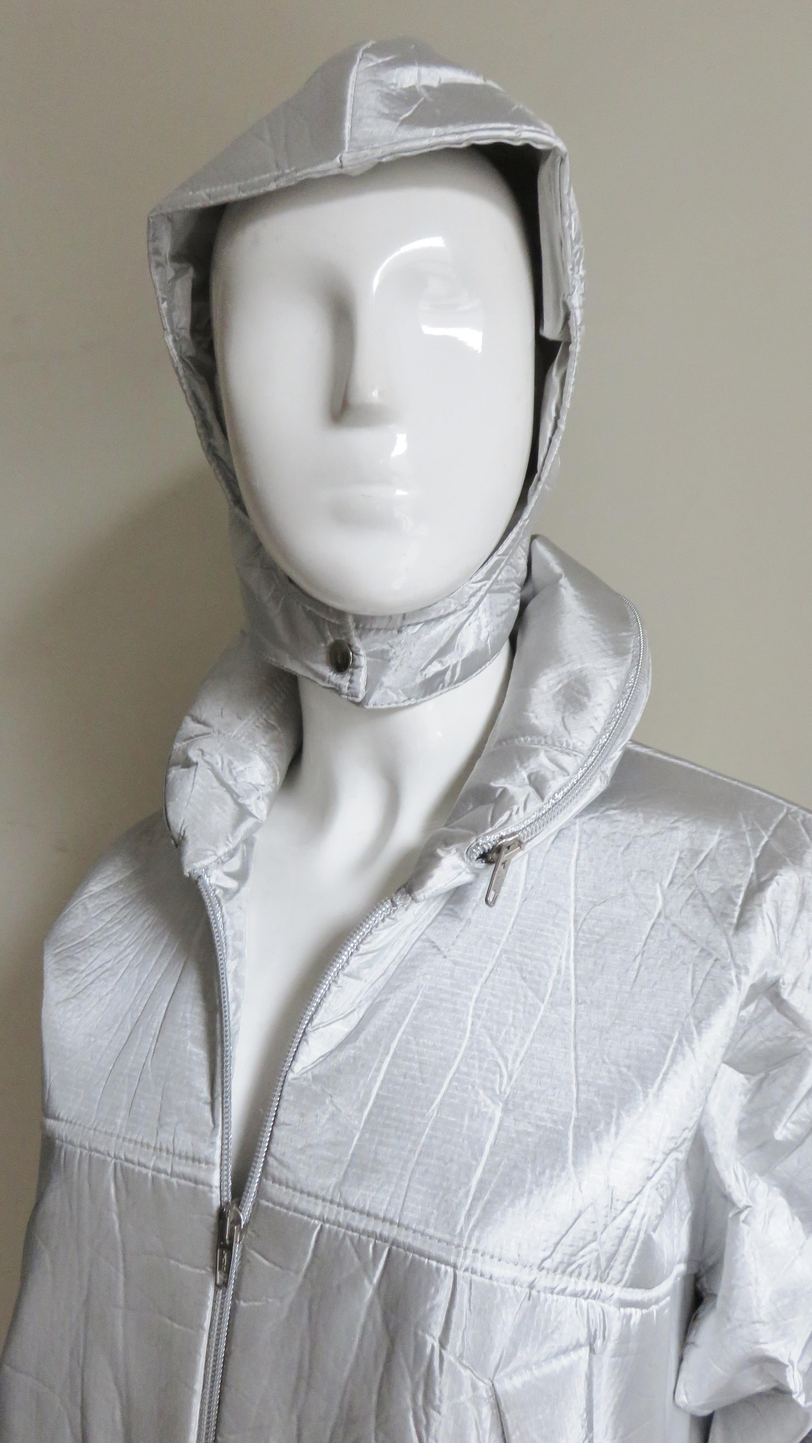 Gray Walter Van Beirendonck Wild & Lethal Trash Convertible Coat to Jacket and Hood For Sale