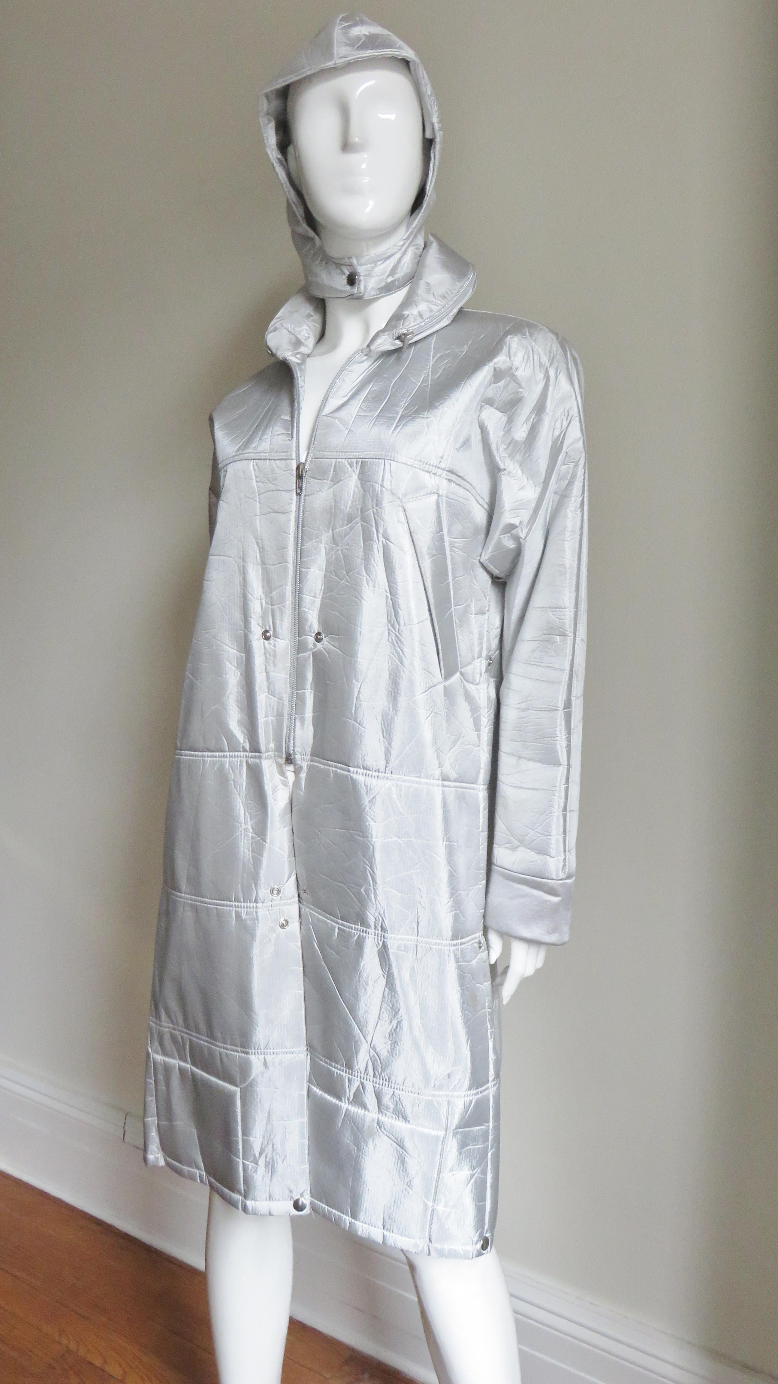 Walter Van Beirendonck Wild & Lethal Trash Convertible Coat to Jacket and Hood In Good Condition For Sale In Water Mill, NY