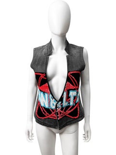 Walter Van Beirendonck Wild&Letal Trash S/S 2002 Embroidered Grey Vest