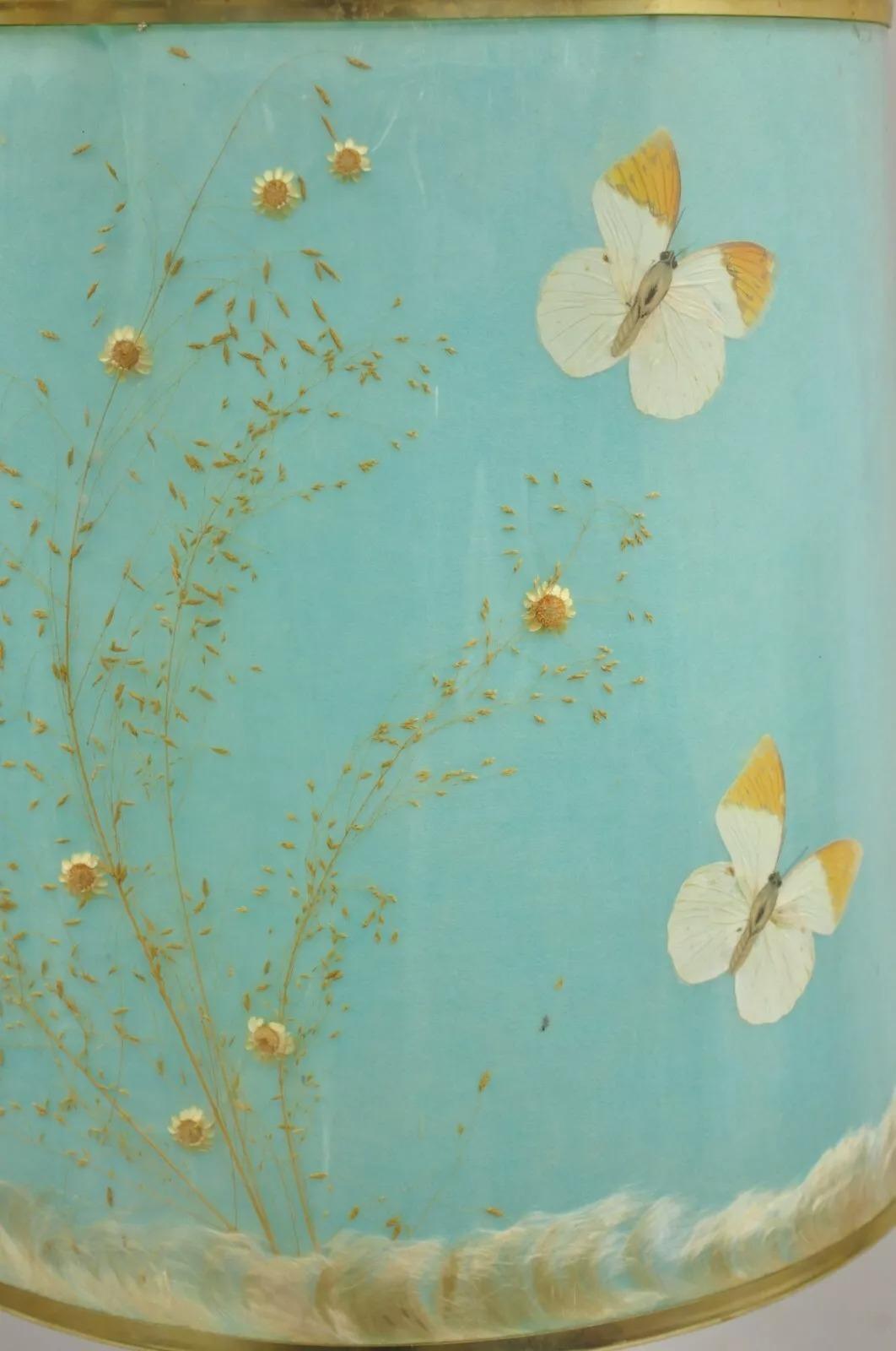 Walter Van Briggle lampe de bureau en poterie bulbeuse bleu turquoise avec abat-jour papillon en vente 1