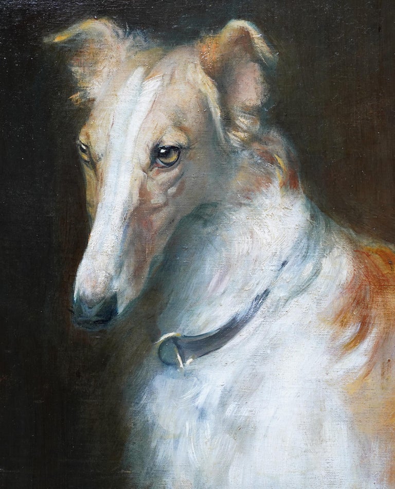 Walter von LoozCorswarem Portrait of a Borzoi Dog German 19th