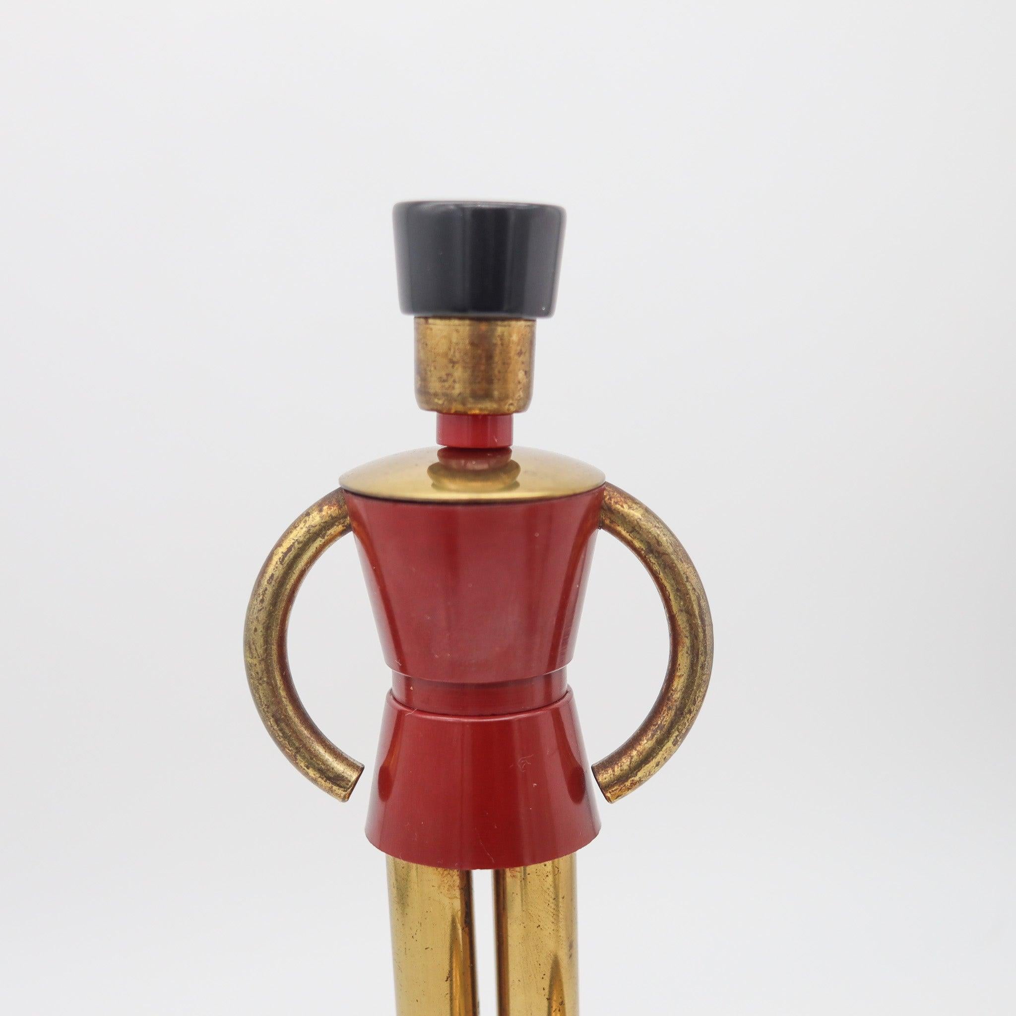 Art Deco WALTER VON NESSEN 1930 For Chase Lacquered Toy-Soldier Figure In Gilt Brass For Sale