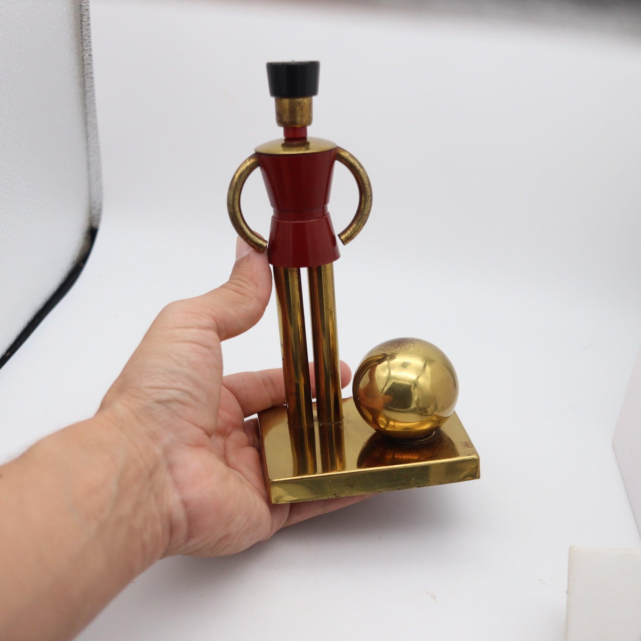 WALTER VON NESSEN 1930 For Chase Lacquered Toy-Soldier Figure In Gilt Brass For Sale 1