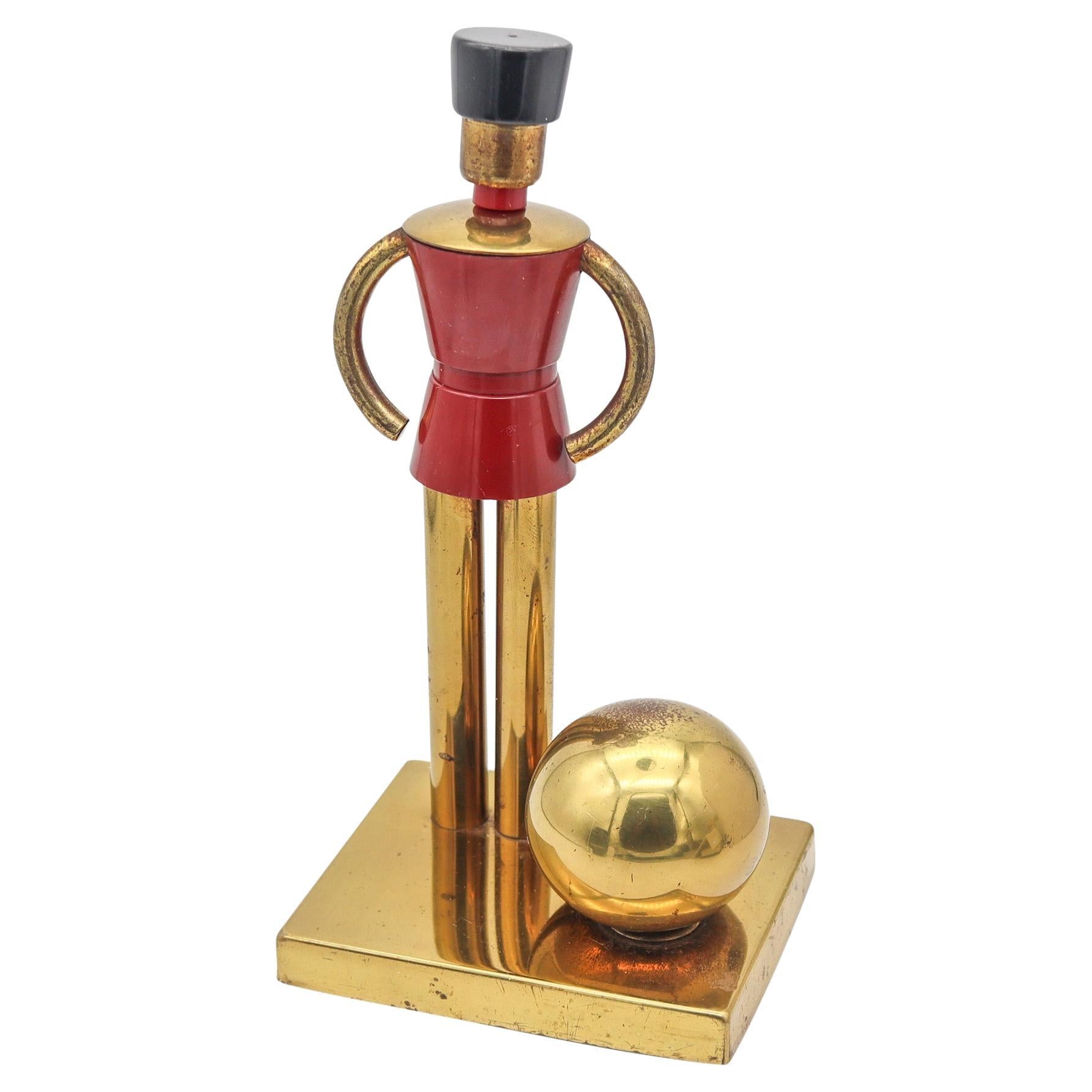 WALTER VON NESSEN 1930 For Chase Lacquered Toy-Soldier Figure In Gilt Brass For Sale