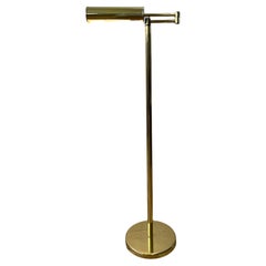 Walter Von Nessen Lampada da terra a braccio oscillante regolabile Ottone