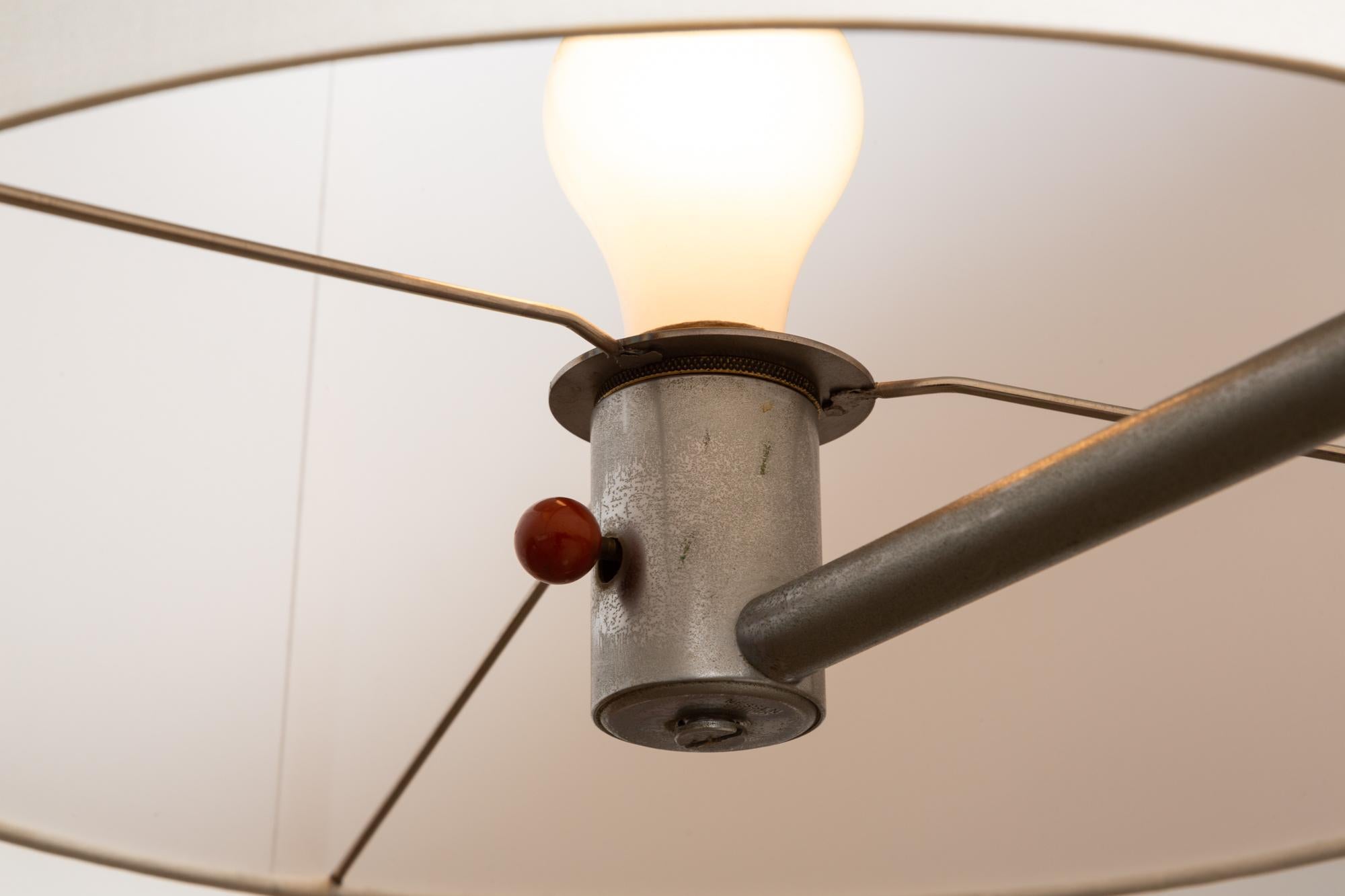 Walter Von Nessen Adjustable Swing Arm Floor Lamp in Nickel 3