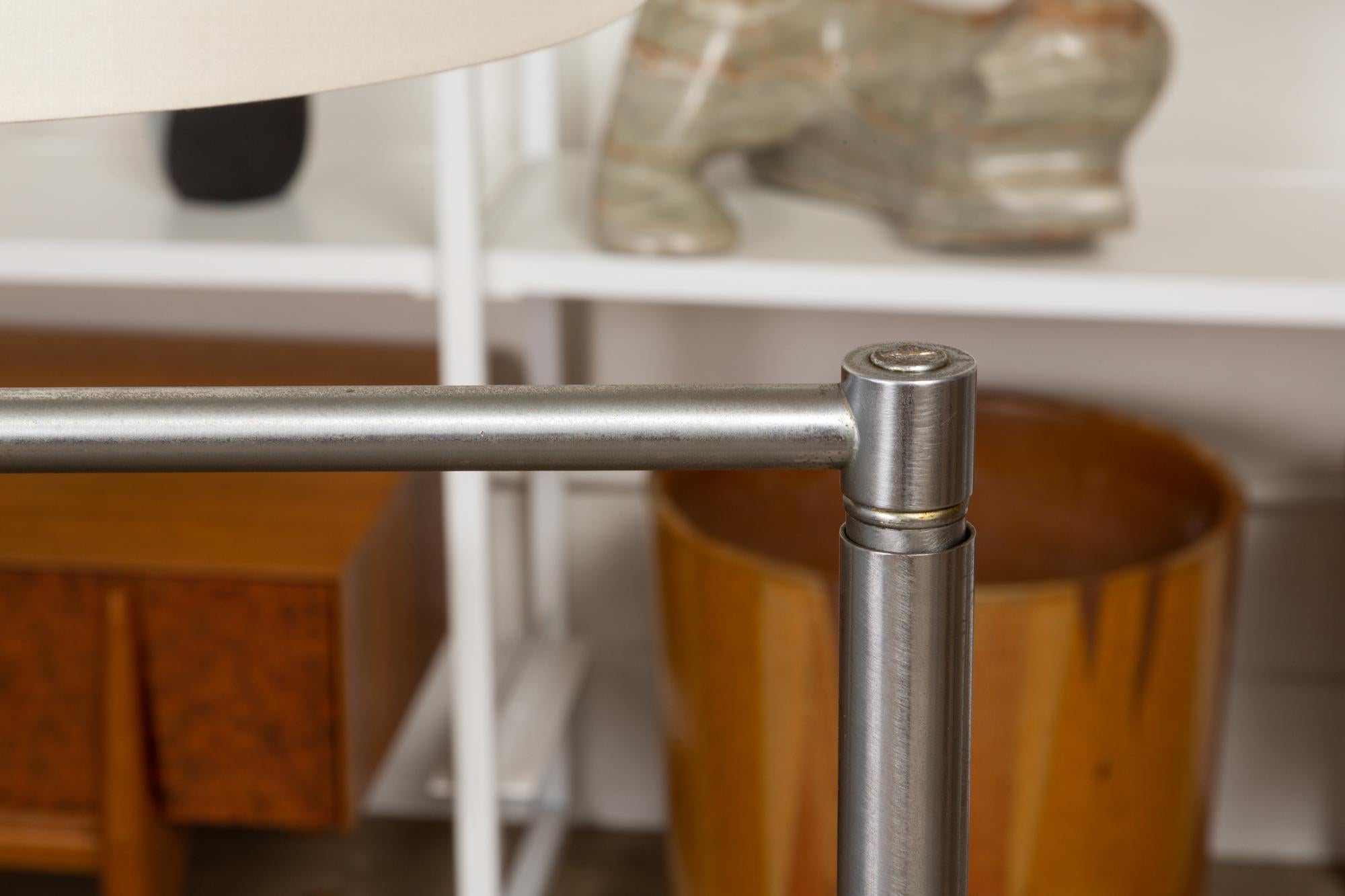 Walter Von Nessen Adjustable Swing Arm Floor Lamp in Nickel 1