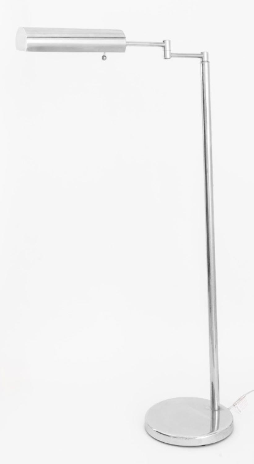 Modern Walter Von Nessen Aluminum Swing Arm Floor Lamp For Sale