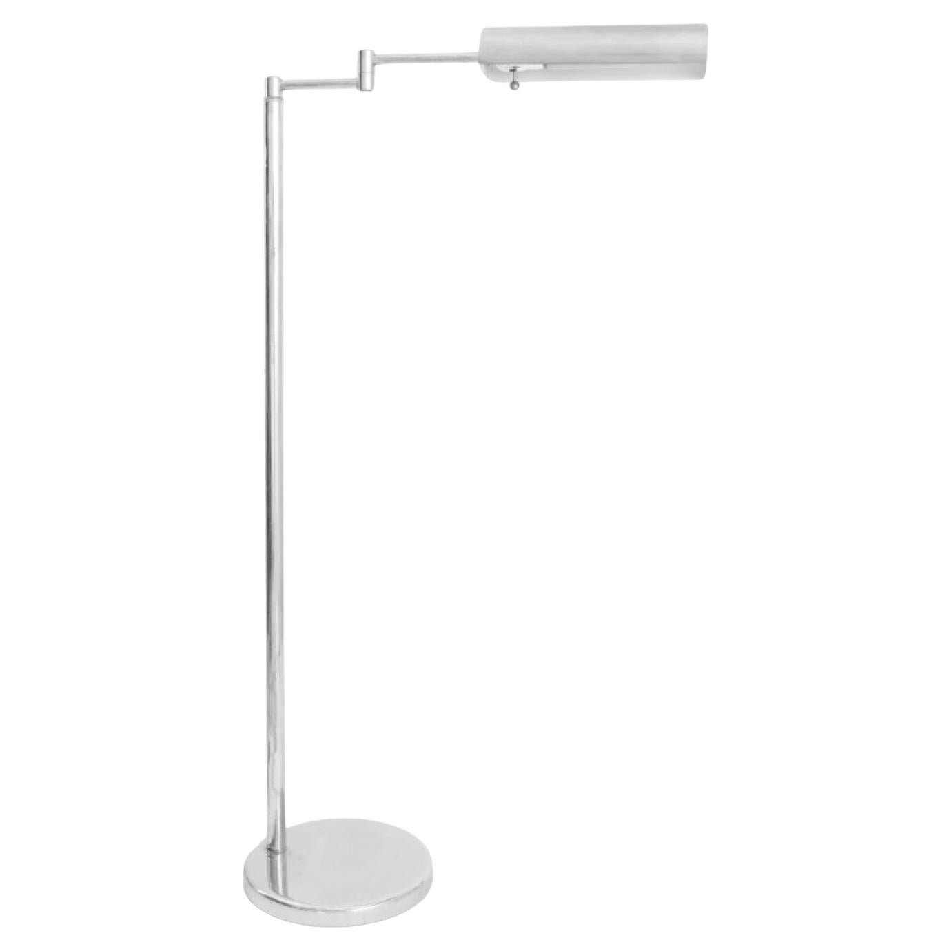 Walter Von Nessen Aluminum Swing Arm Floor Lamp For Sale