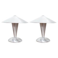 Walter Von Nessen Aluminum Table Lamps, Model AF 4 ~ a Pair