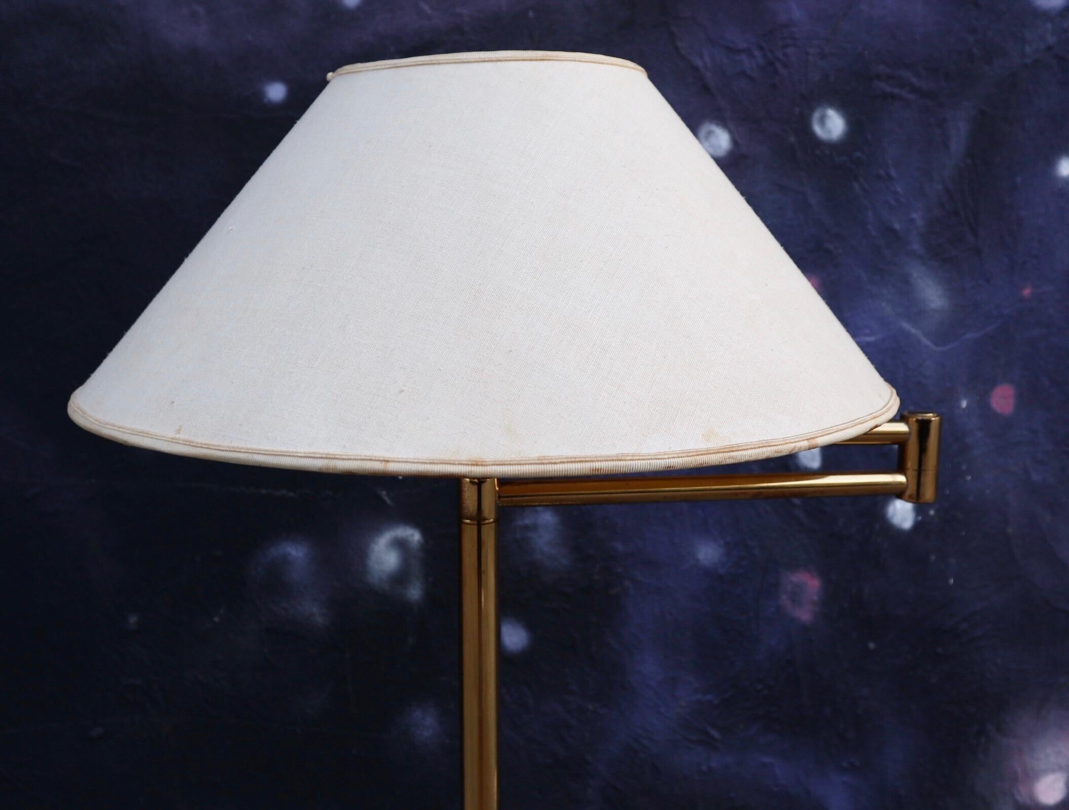 Walter Von Nessen Brass Floor Lamp with Swing Arm 4